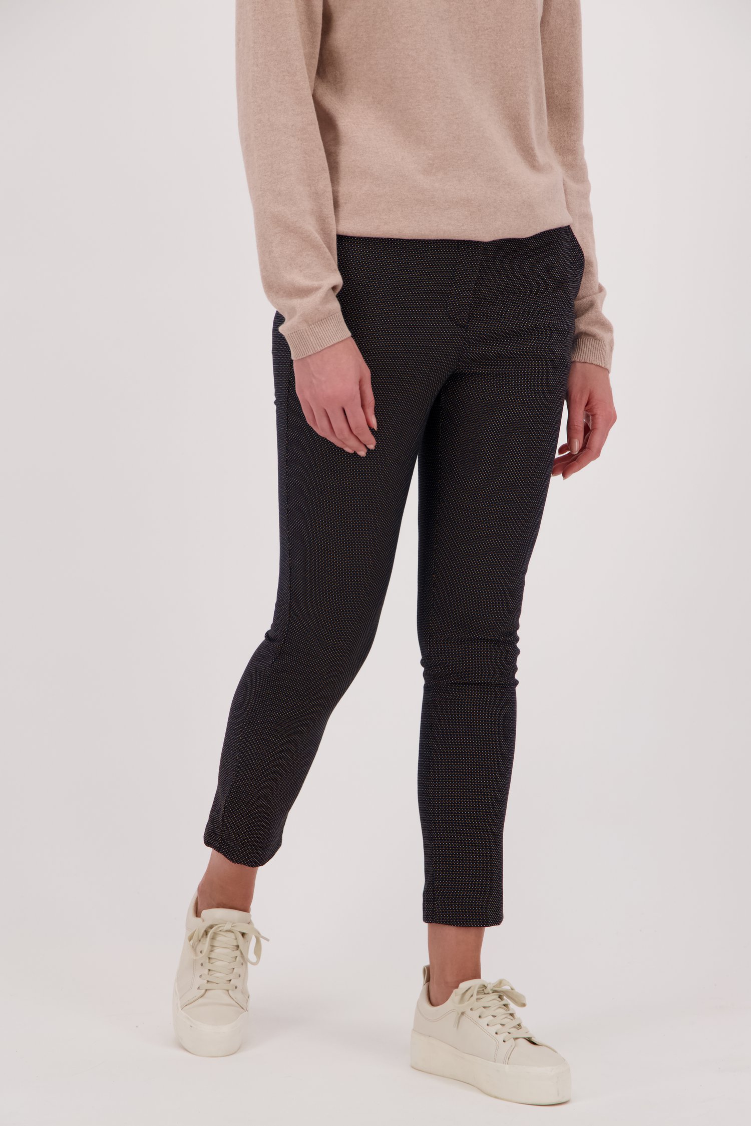 Pantalon noir à imprimé et à taille élastiquée de Liberty Island pour Femmes