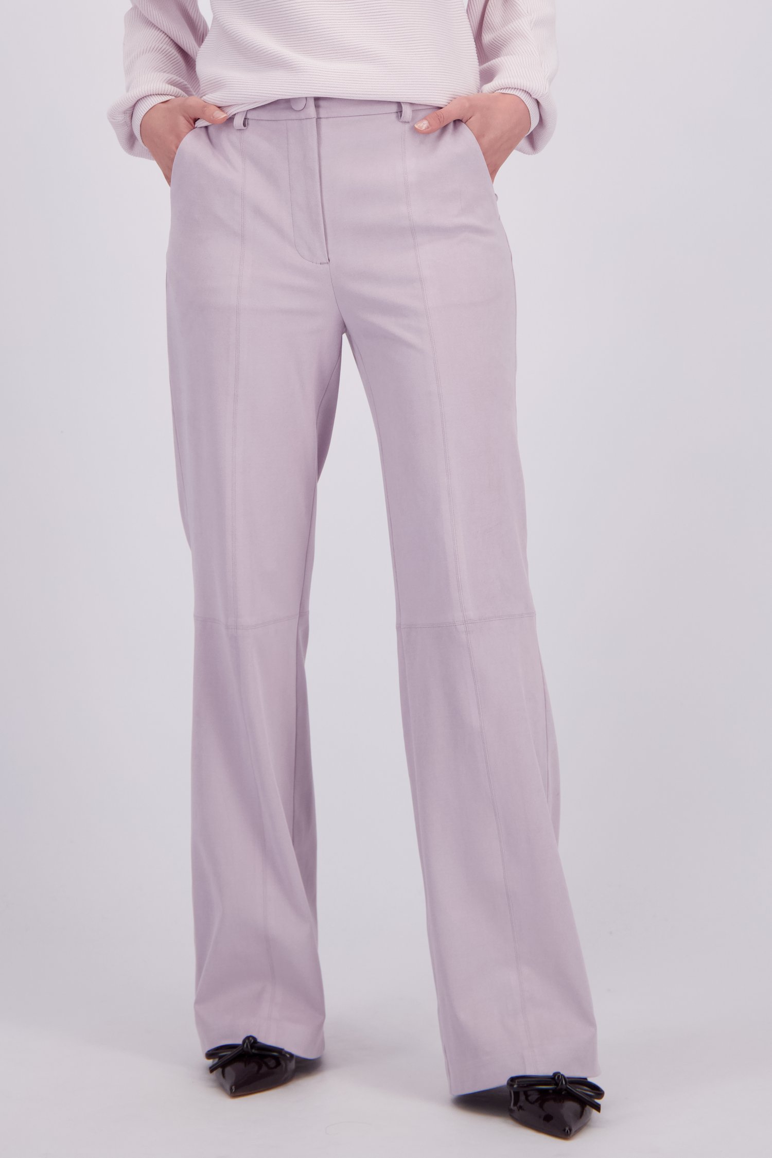 Photo produit 2 de Pantalon rose à effet daim de D'Auvry pour Femmes