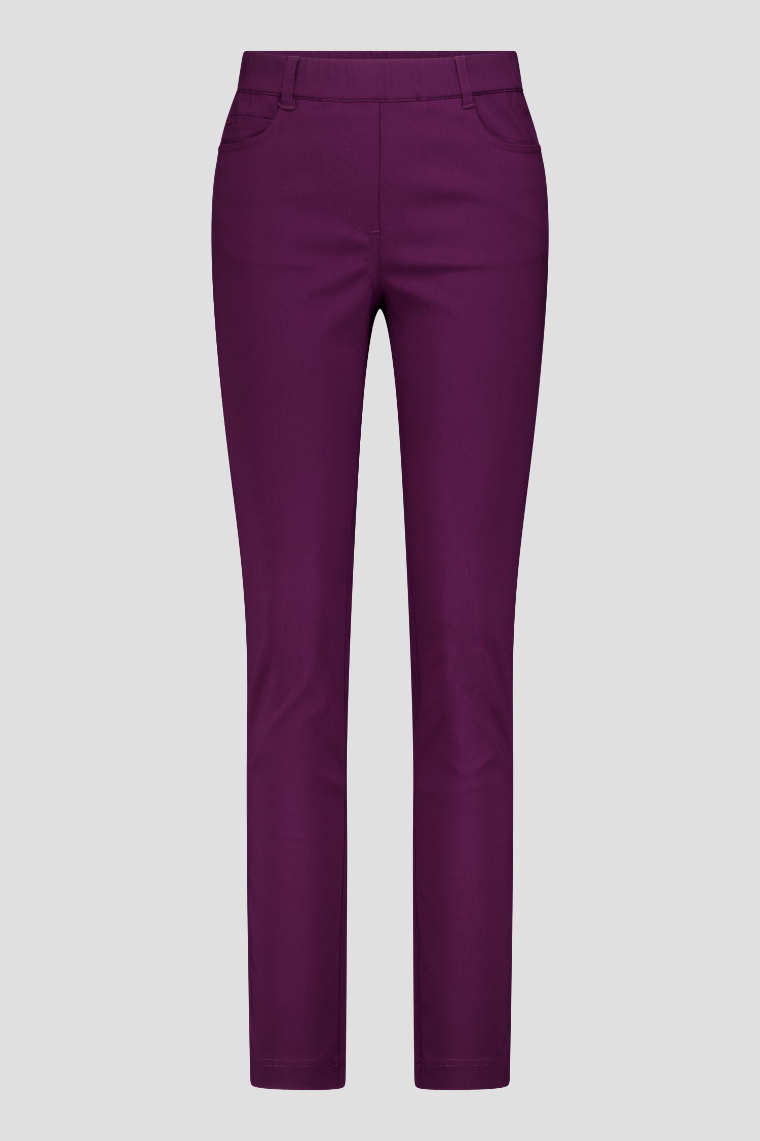 Photo produit 1 de Pantalon stretch violet foncé - taille élastiquée de Claude Arielle pour Femmes