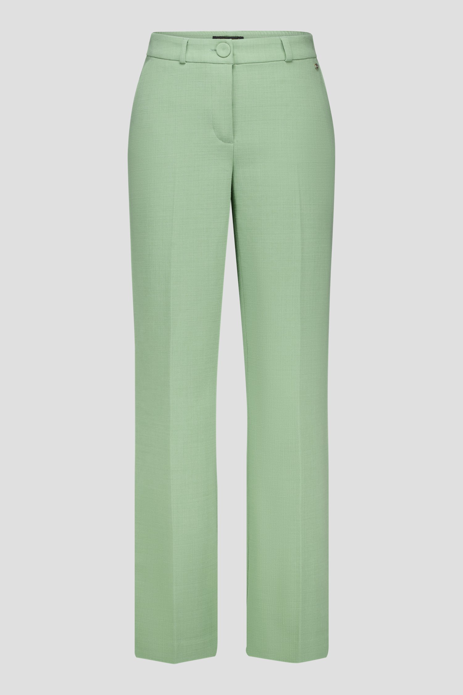 Pantalon vert clair en tissu texturé de Claude Arielle pour Femmes
