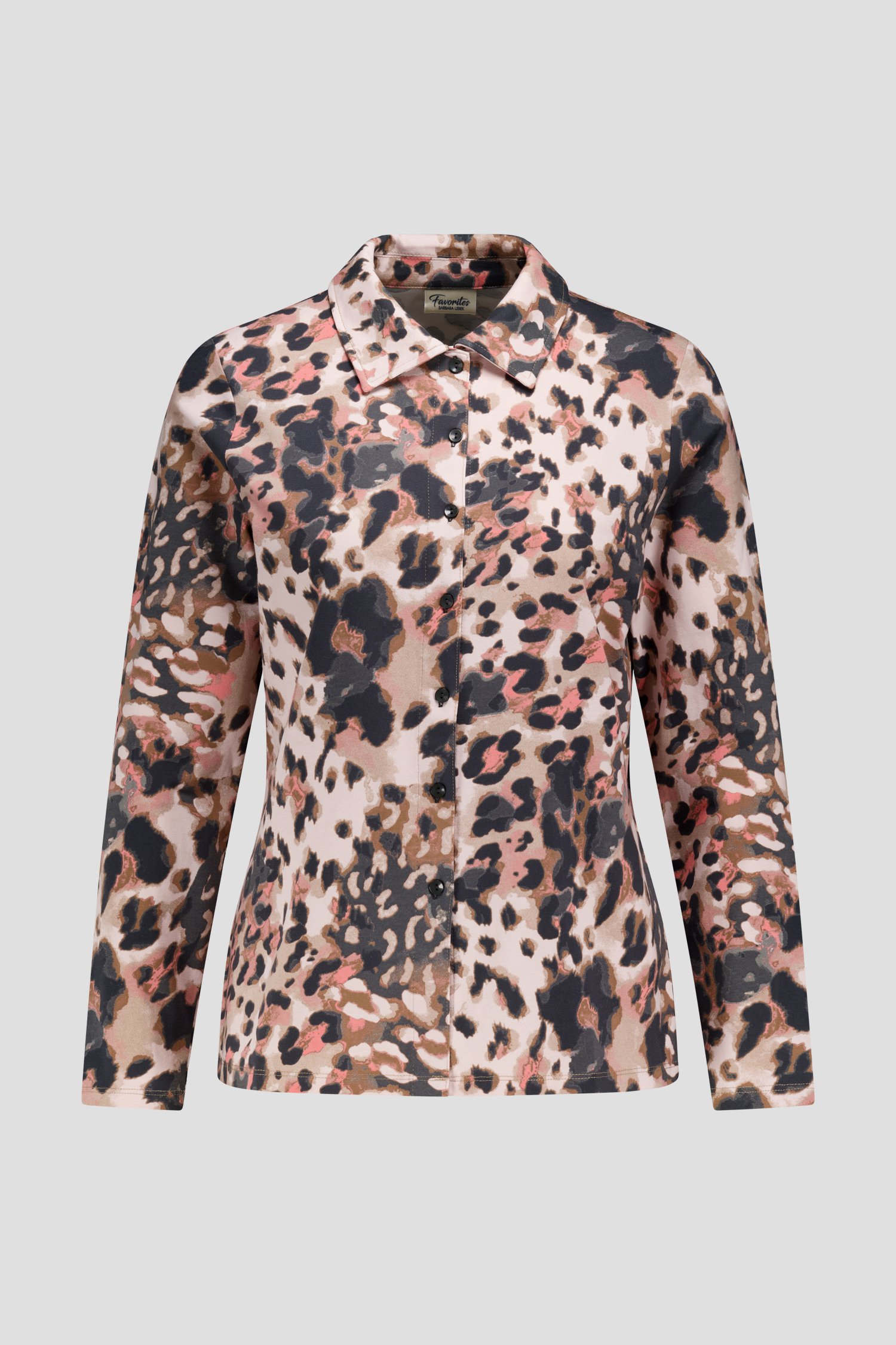 Photo produit 1 de Polo à imprimé léopard gris et rose de Barbara Lebek pour Femmes