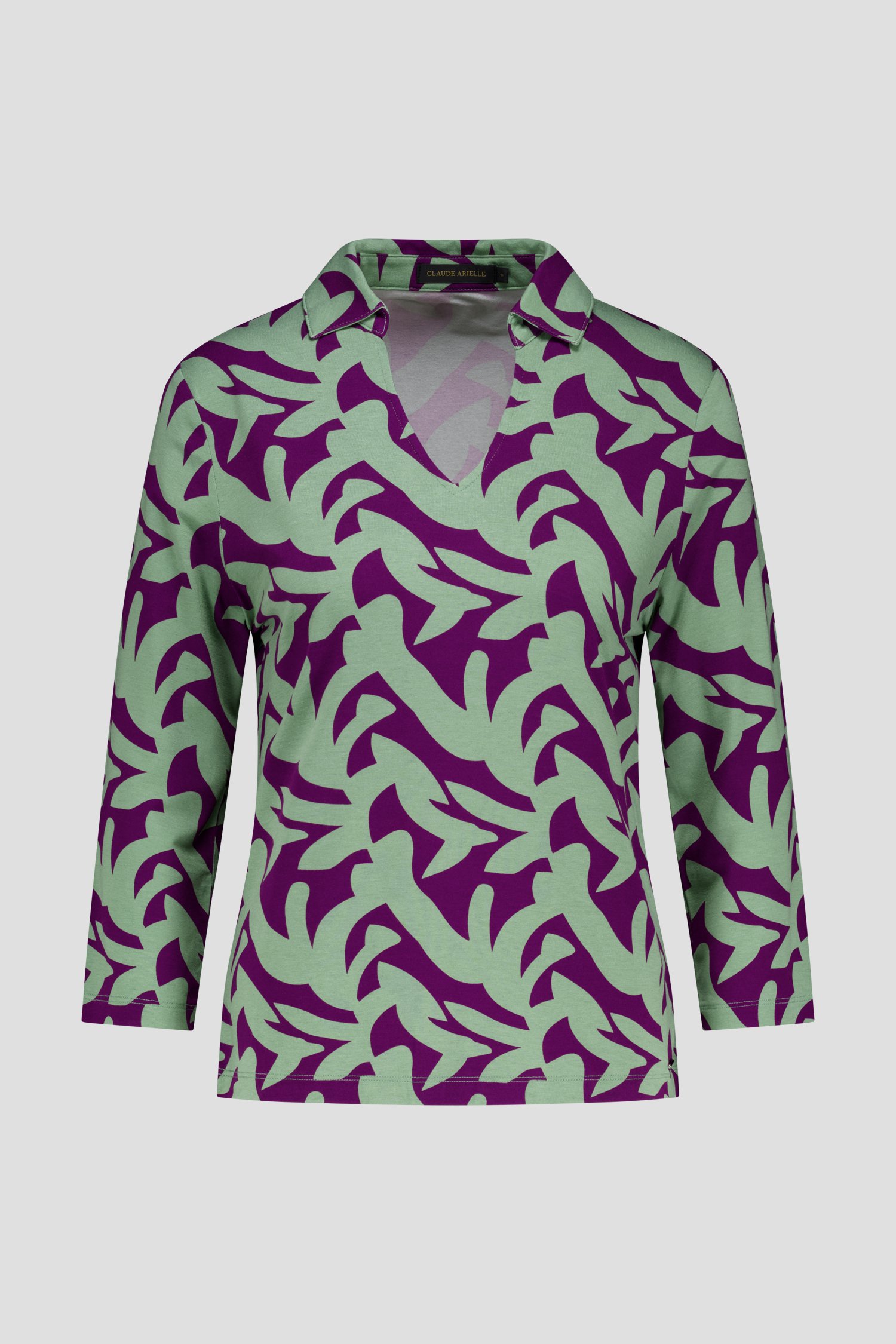 Polo à imprimé violet-vert de Claude Arielle pour Femmes
