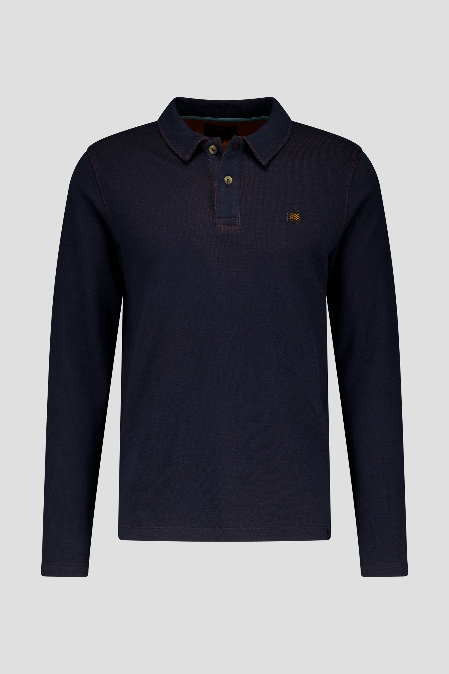 Polo à manches longues bleu foncé de Ravøtt pour Hommes