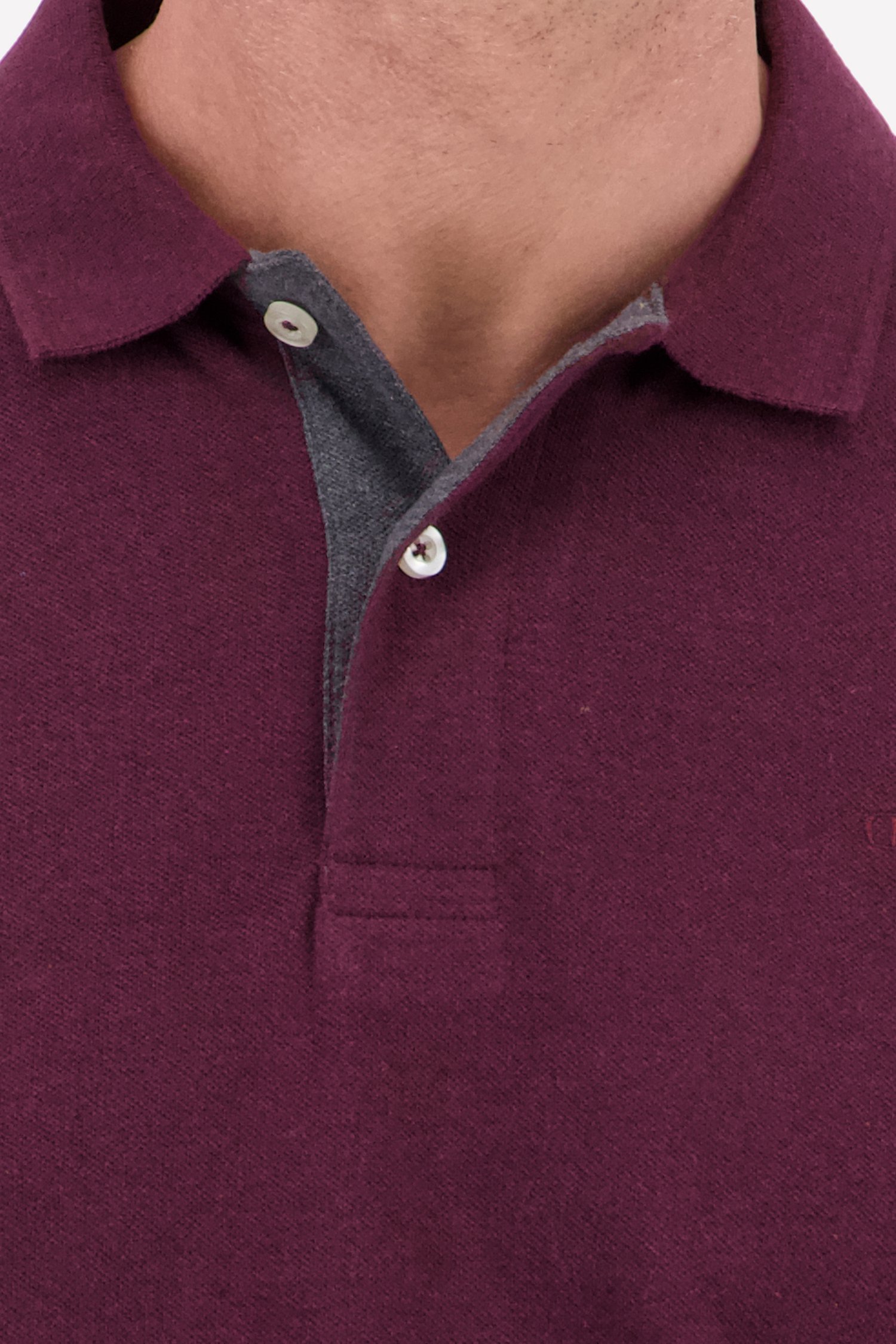 Polo à manches longues bordeaux de Dansaert Blue pour Hommes