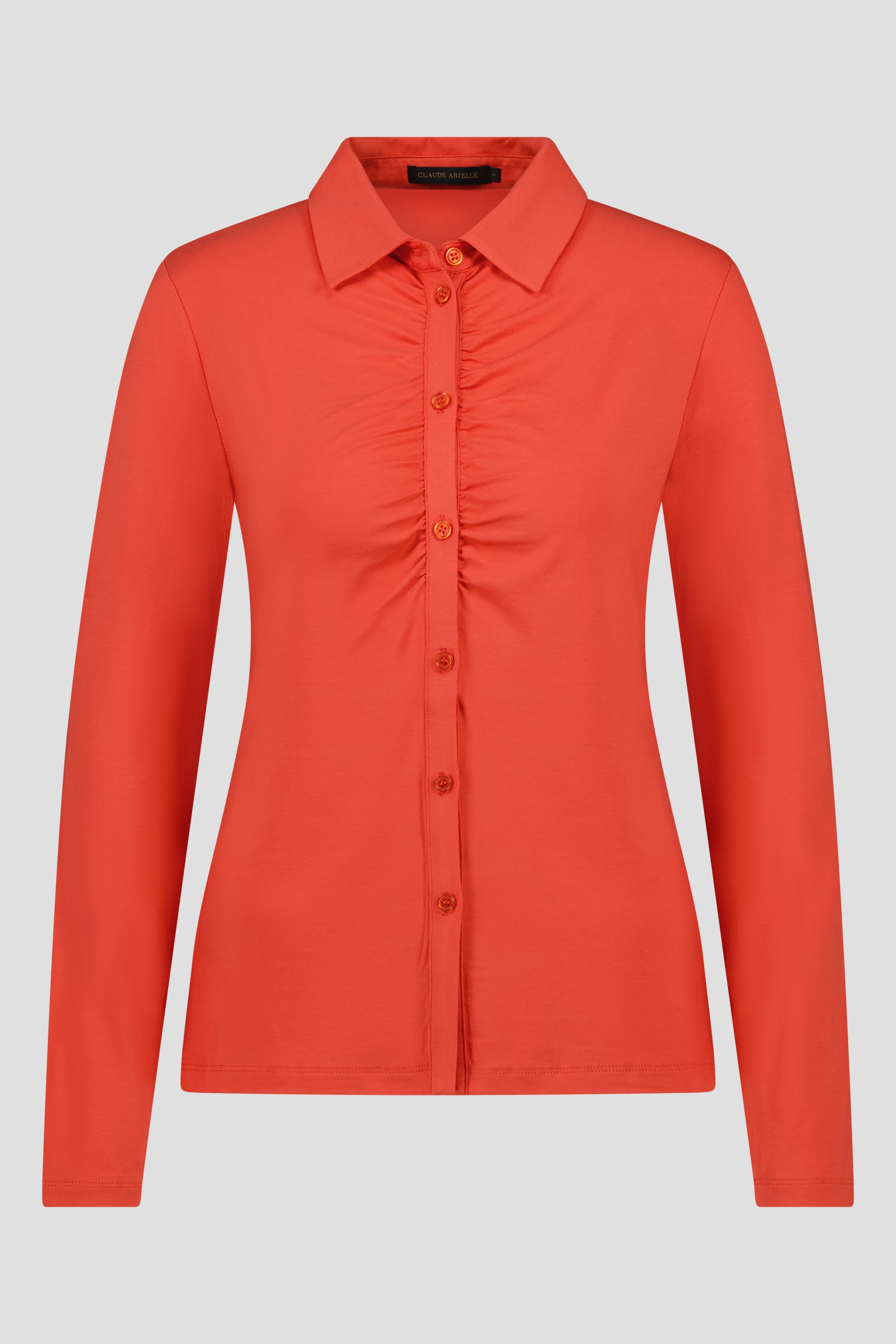 Polo à manches longues orange de Claude Arielle pour Femmes