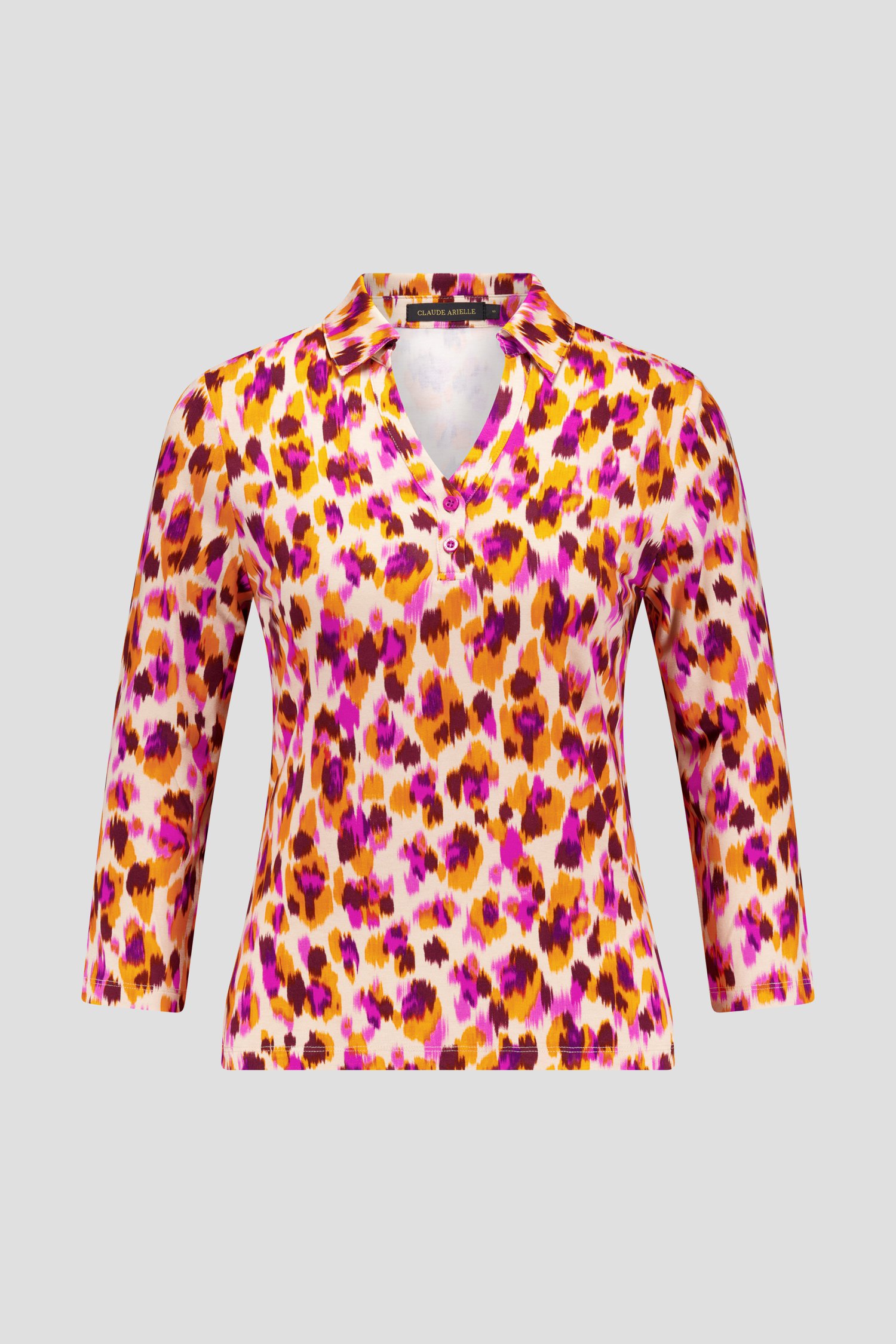 Polo avec imprimé orange-violet de Claude Arielle pour Femmes