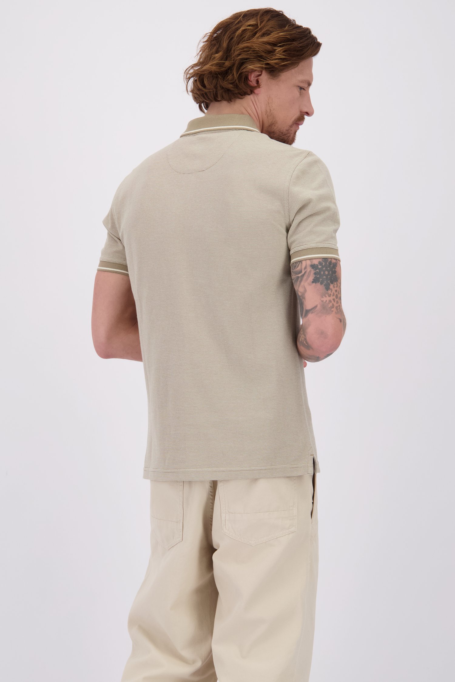 Le dos de Polo beige à manches courtes de Ravøtt pour Hommes