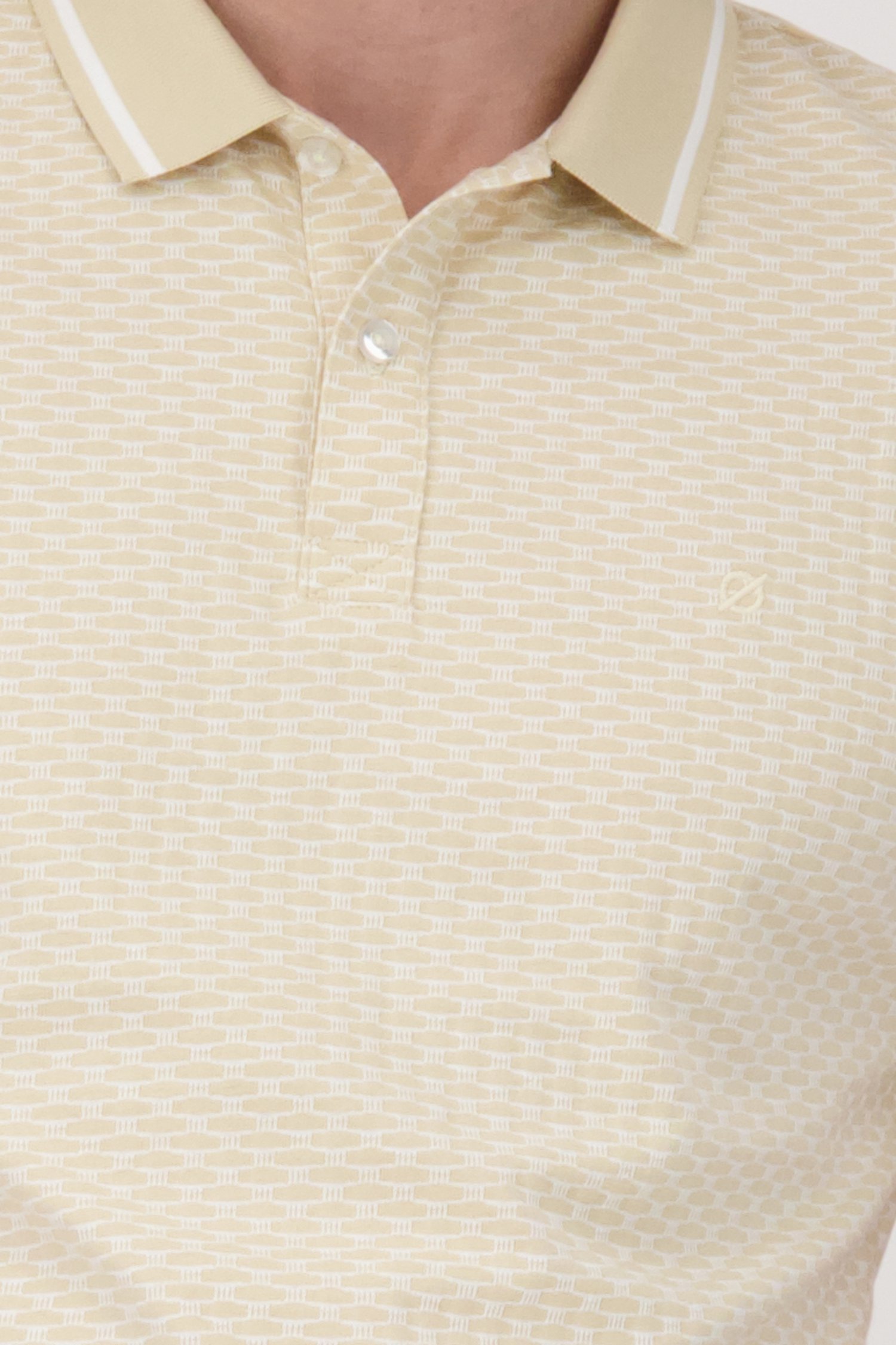 Polo beige à motif blanc de Ravøtt pour Hommes