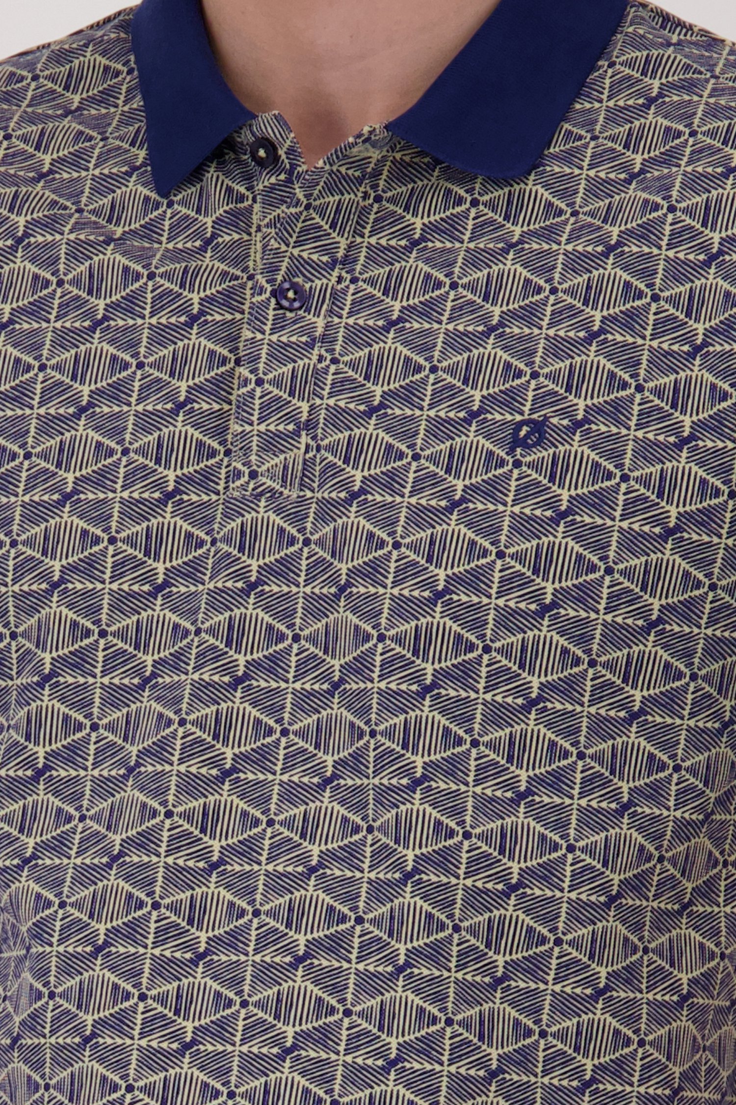 Polo beige à motif bleu de Ravøtt pour Hommes
