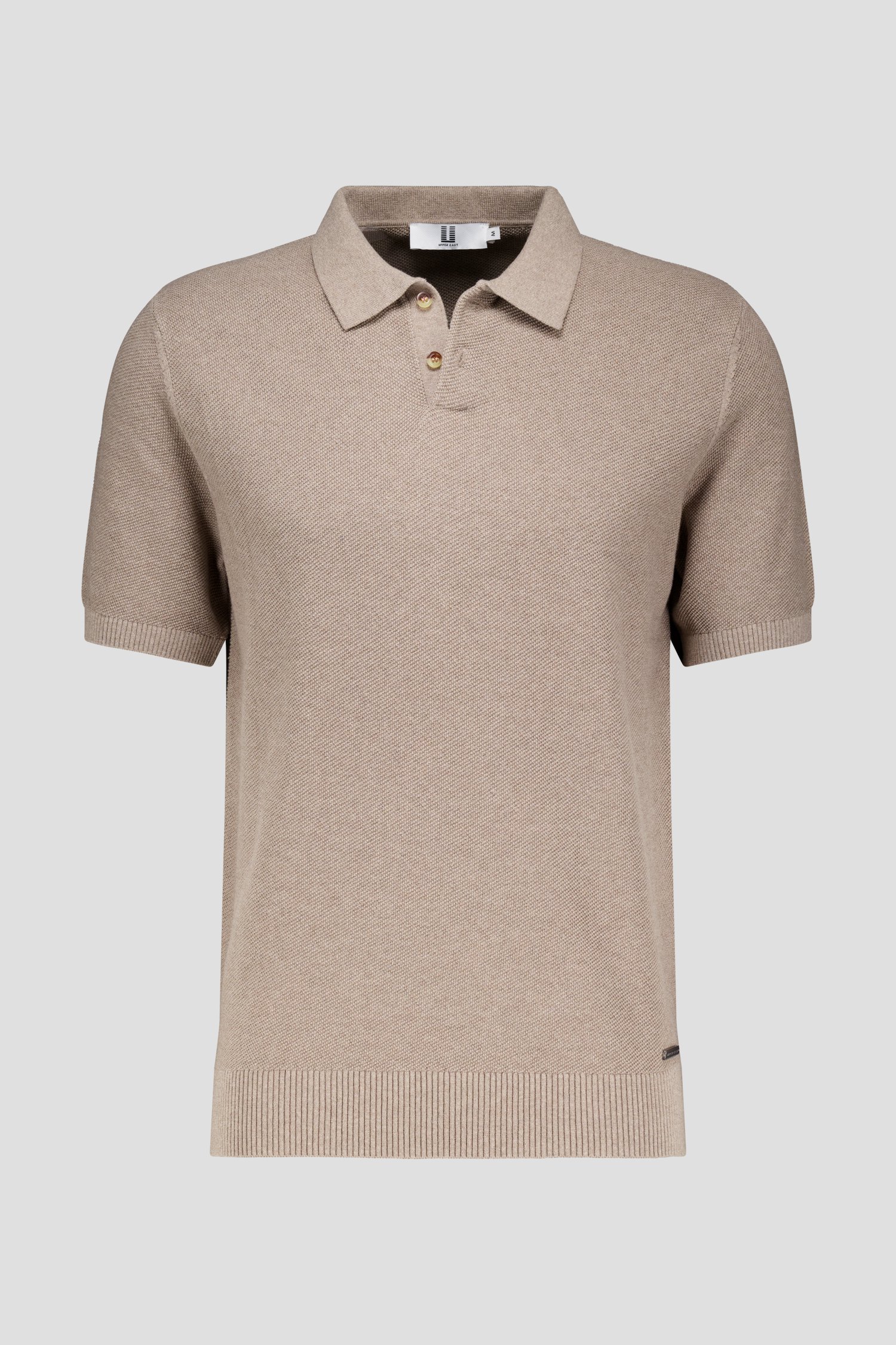 Polo beige à texture gaufrée de Upper East pour Hommes