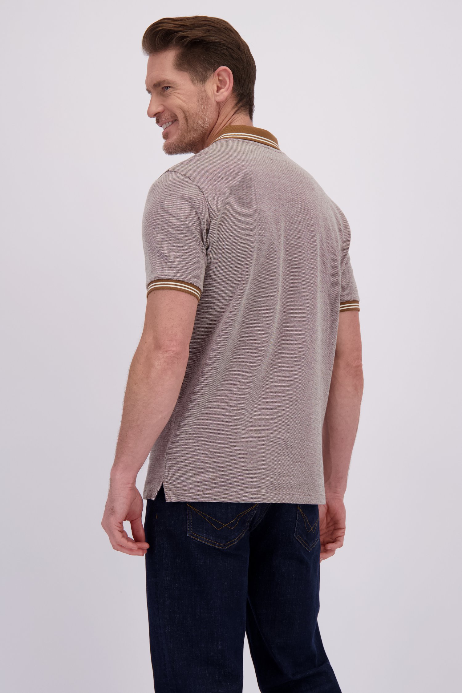 Le dos de Polo beige chiné de Dansaert Blue pour Hommes