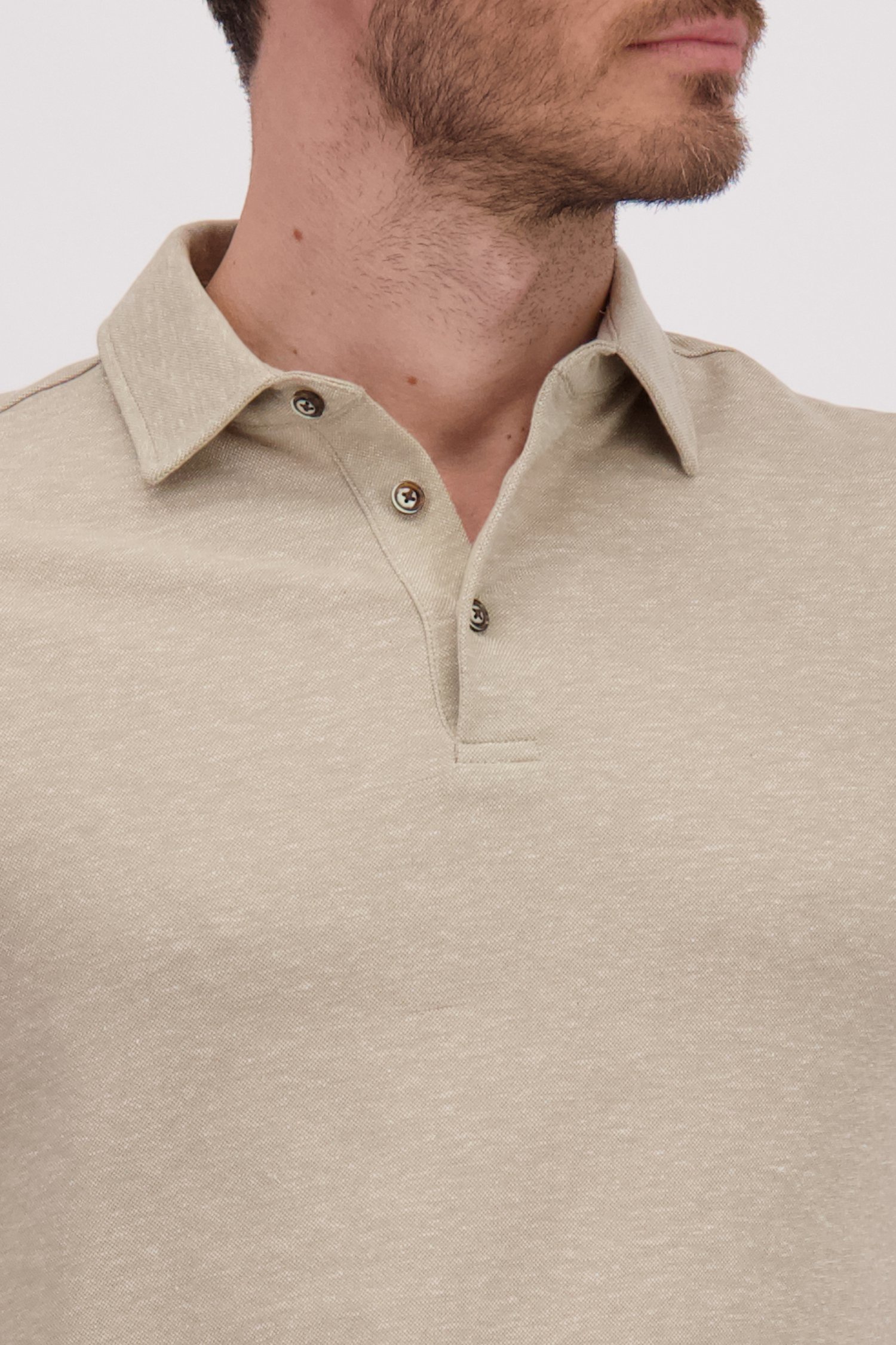 Détail de Polo beige chiné de Upper East pour Hommes