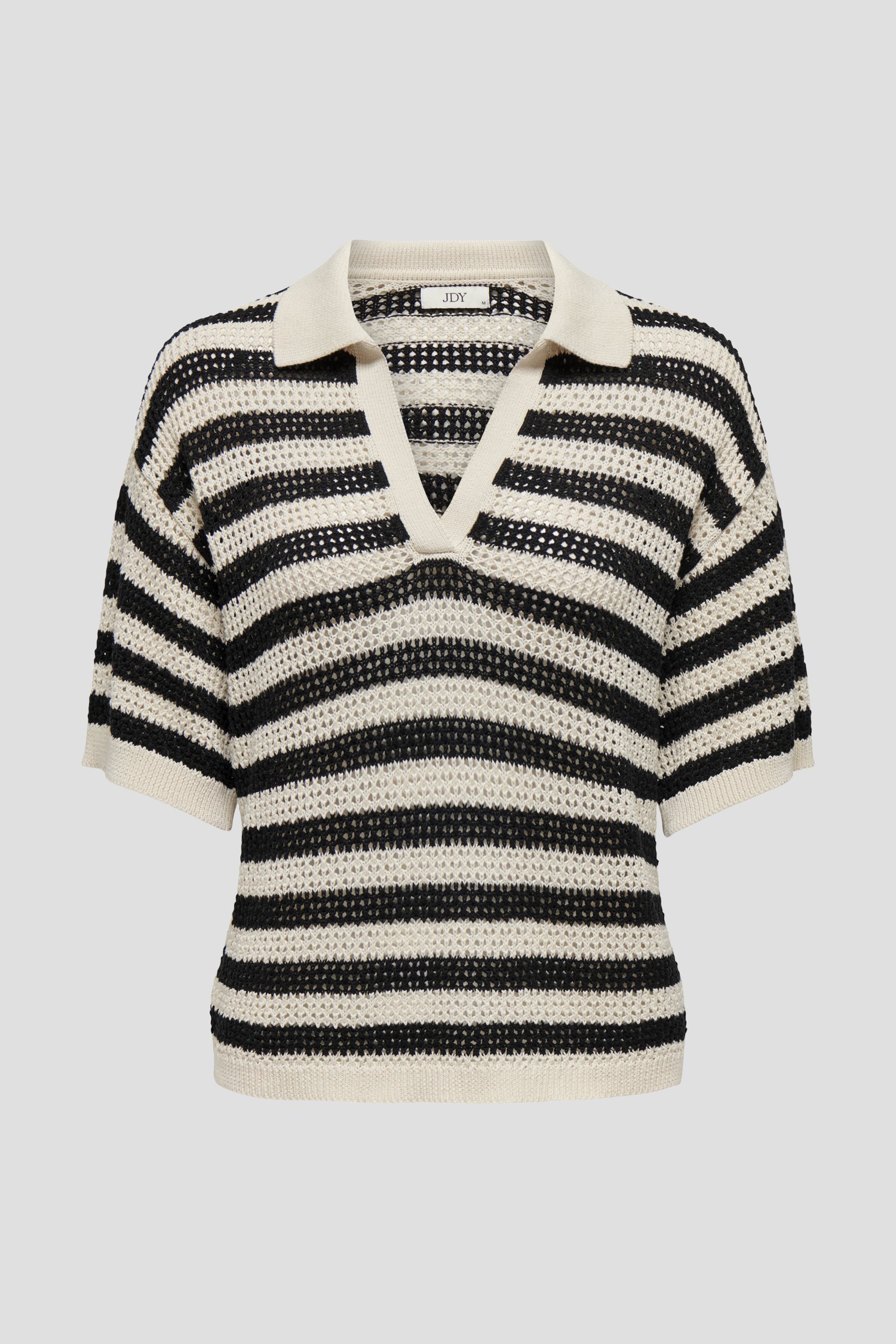 Polo beige en maille avec motif rayé noir de JDY pour Femmes