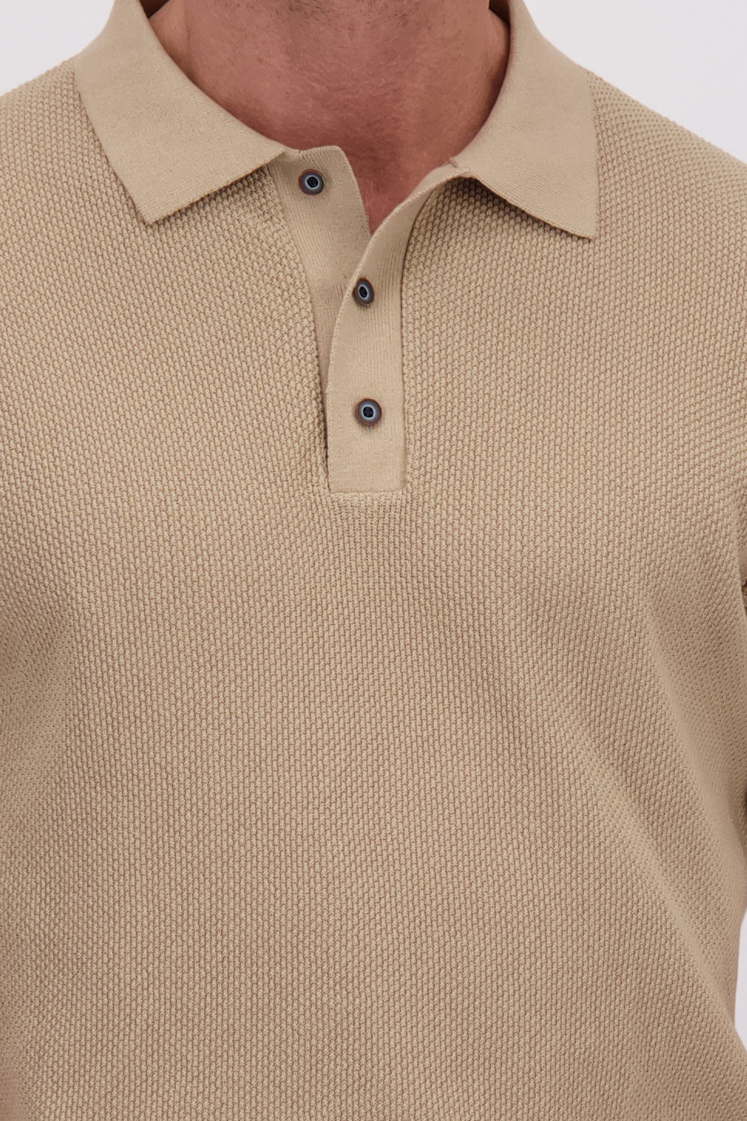 Détail de Polo beige en maille de Dansaert Blue pour Hommes