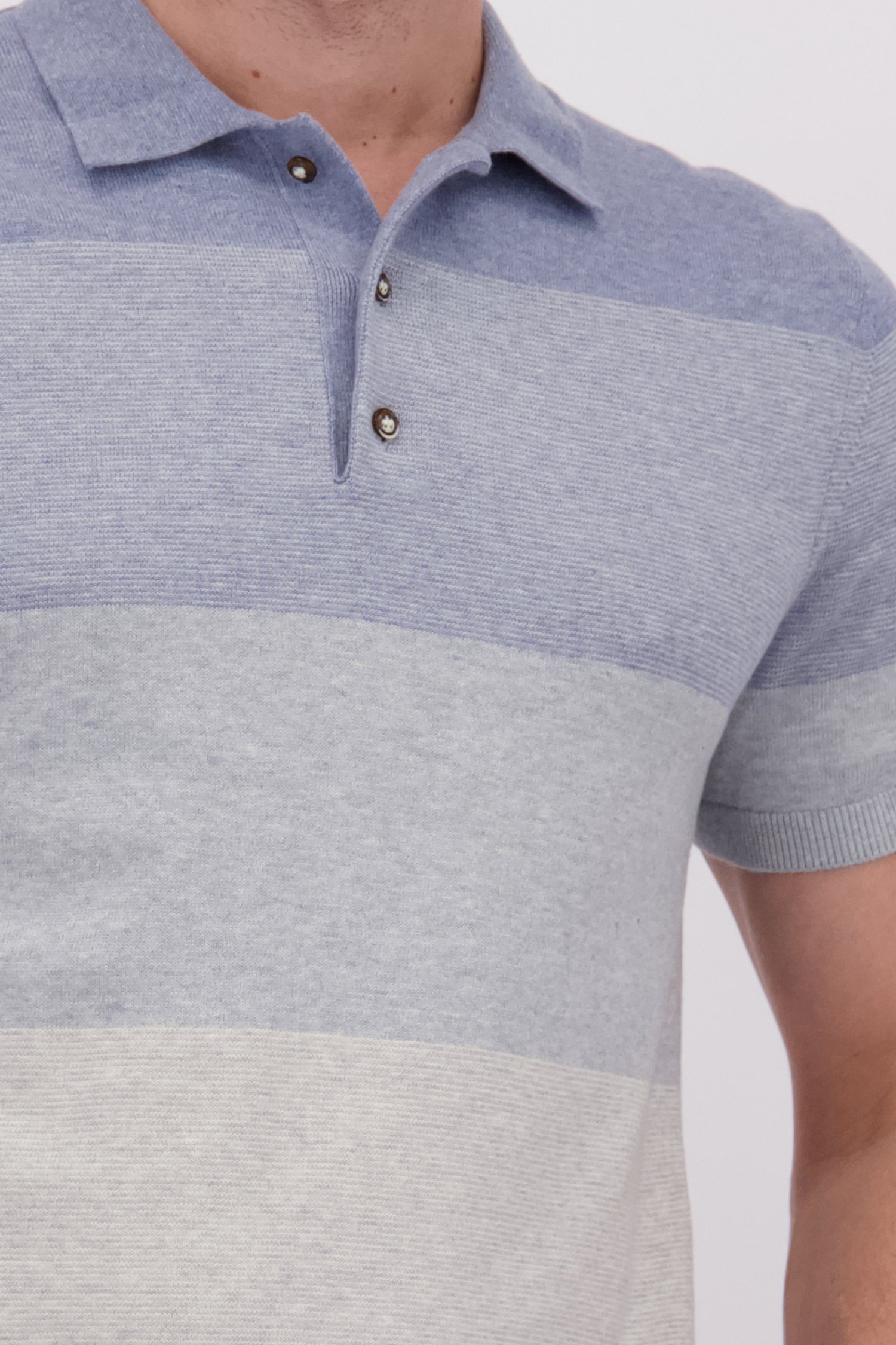 Détail de Polo bleu à effet dégradé de Upper East pour Hommes
