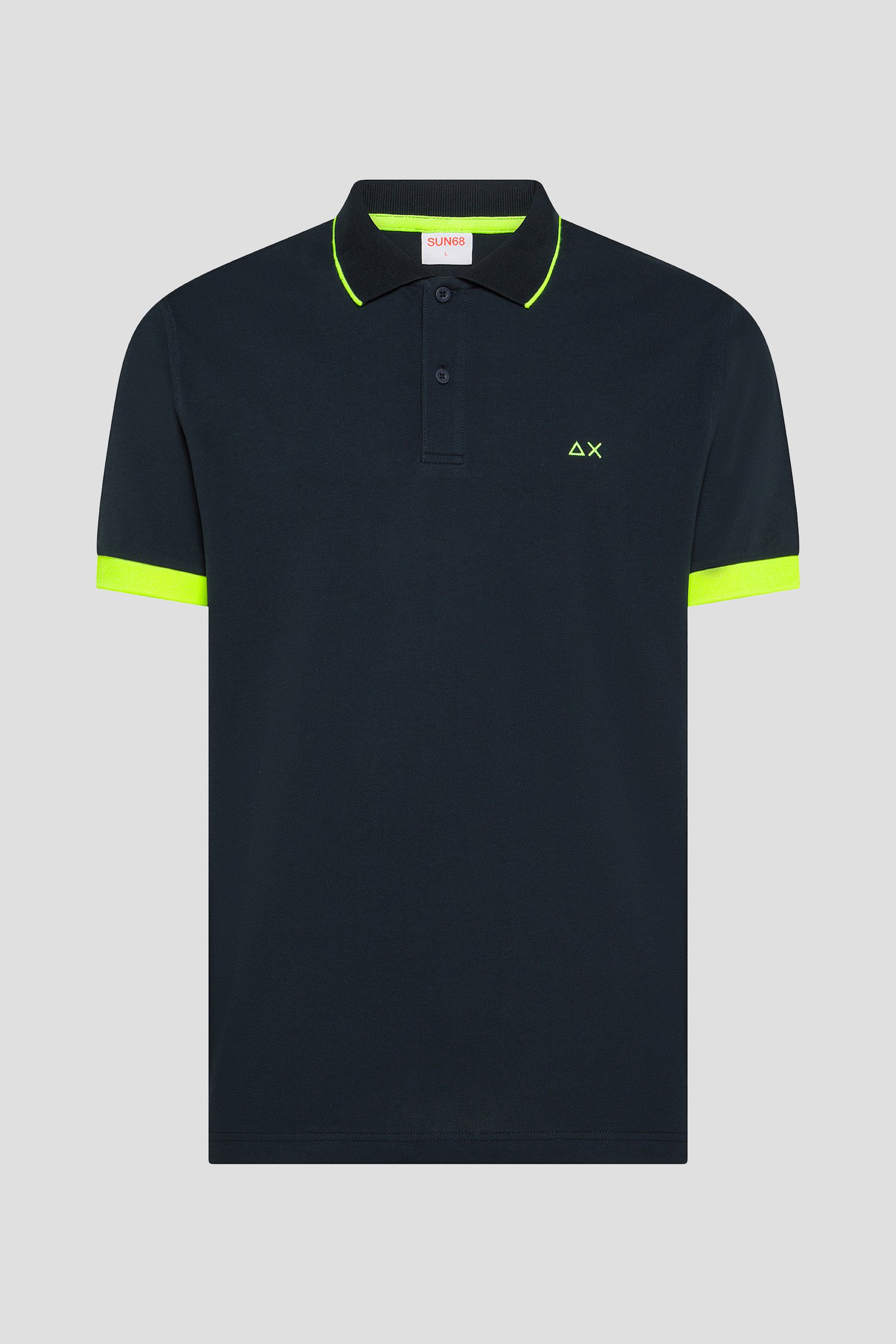 Photo produit 1 de Polo bleu avec accent vert fluo de Sun68 pour Hommes
