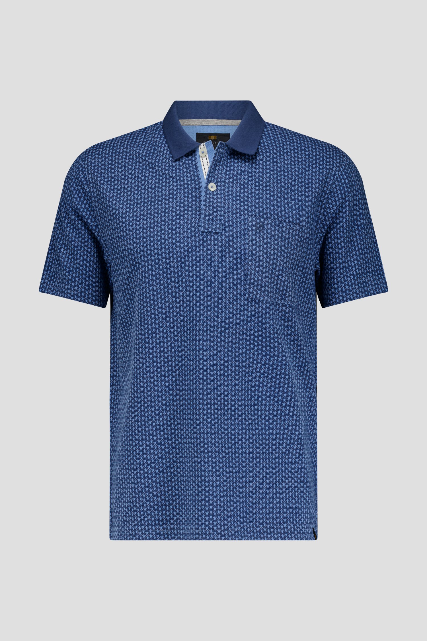 Polo bleu avec imprimé fin	 de Ravøtt pour Hommes