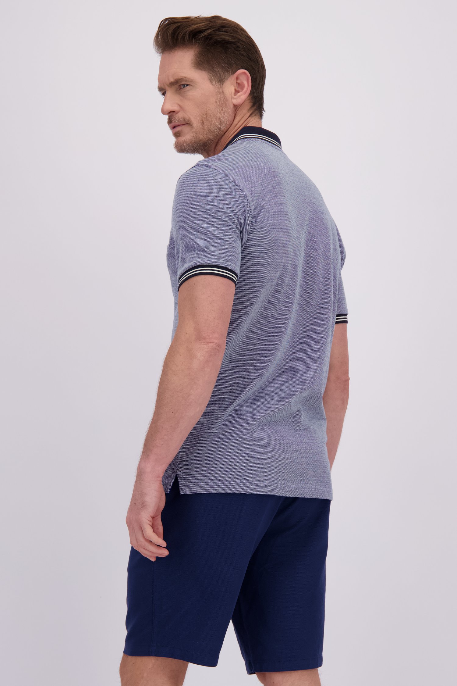 Le dos de Polo bleu chiné de Dansaert Blue pour Hommes