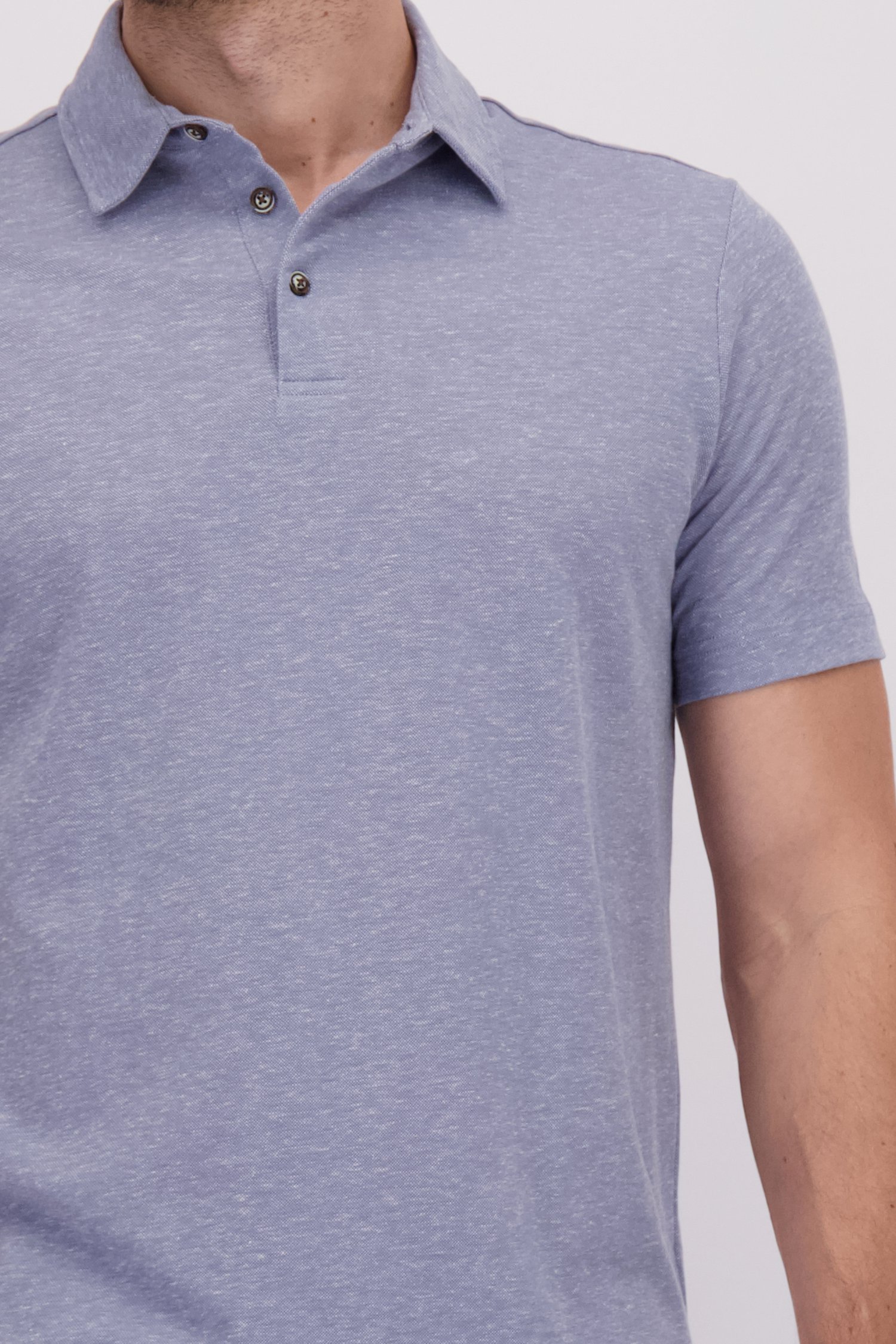 Détail de Polo bleu chiné de Upper East pour Hommes