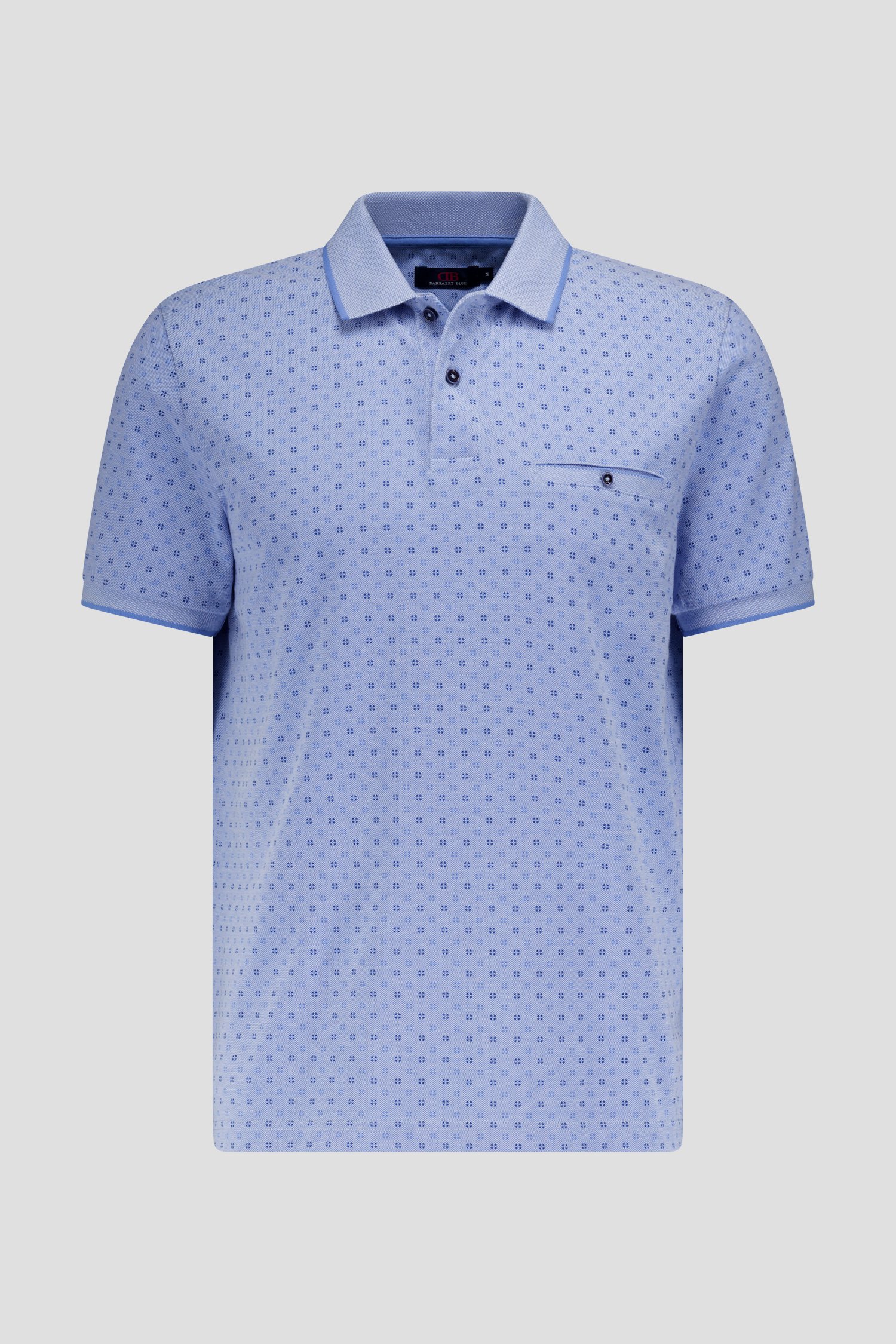 Polo bleu clair avec imprimé bleu fin de Dansaert Blue pour Hommes