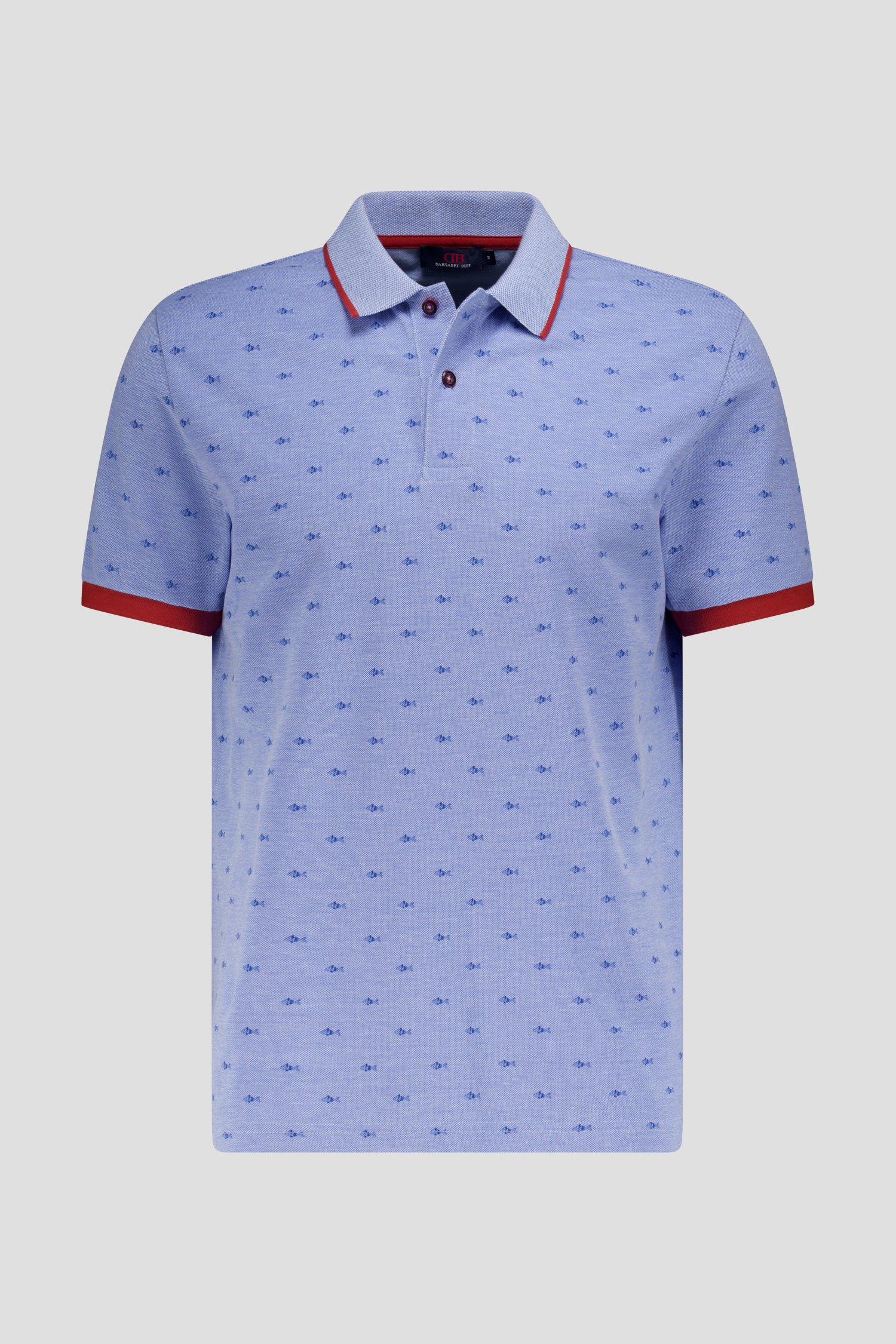 Polo bleu clair avec imprimé de poissons de Dansaert Blue pour Hommes