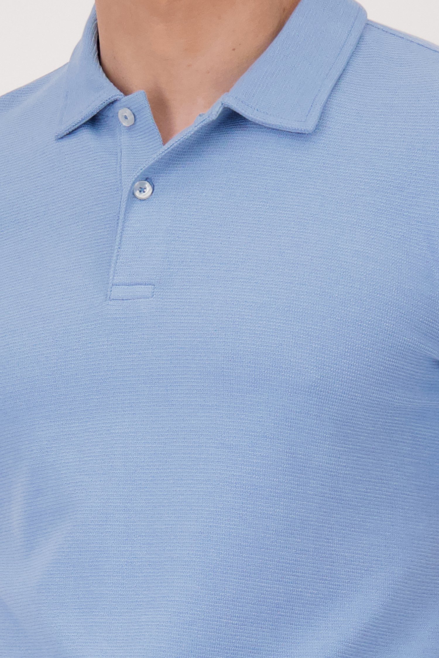 Polo bleu clair en tissu texturé de Casual Five pour Hommes