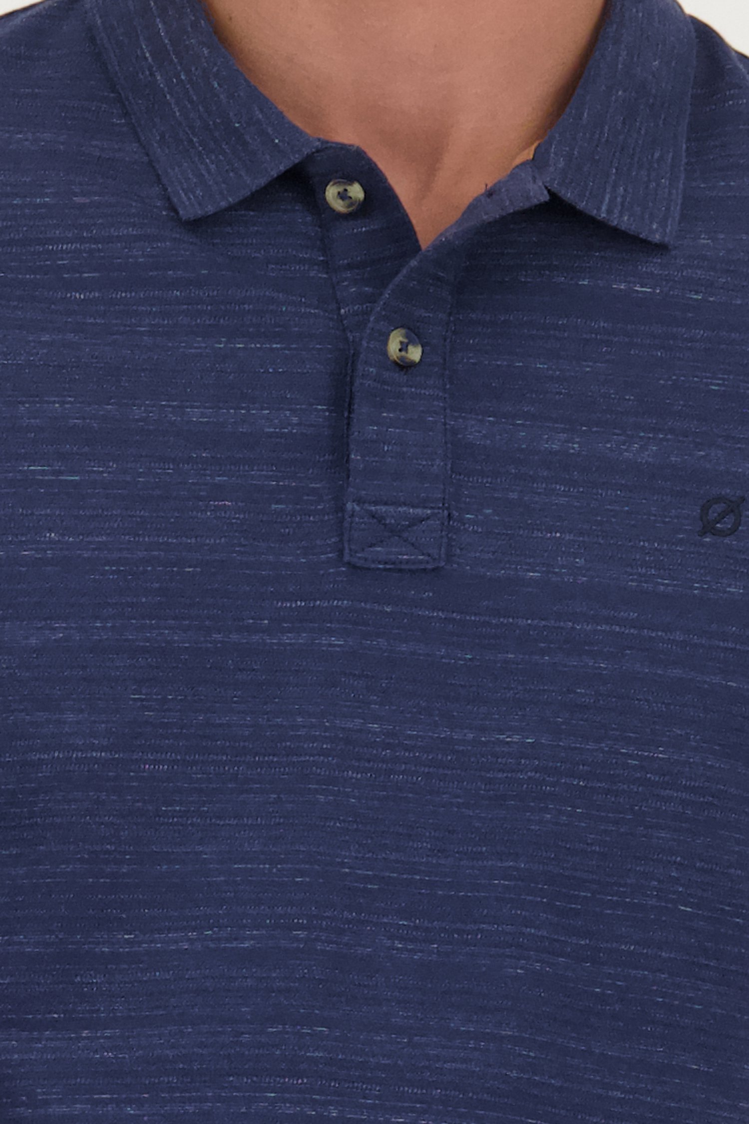 Polo bleu foncé à motifs rayés de Ravøtt pour Hommes