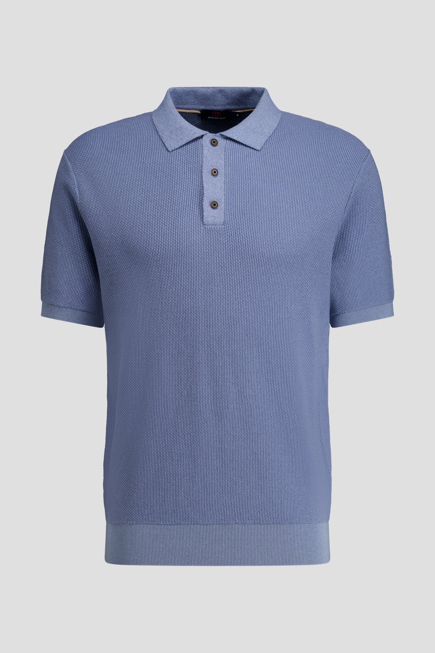 Photo produit 1 de Polo bleu foncé en maille structurée de Dansaert Blue pour Hommes
