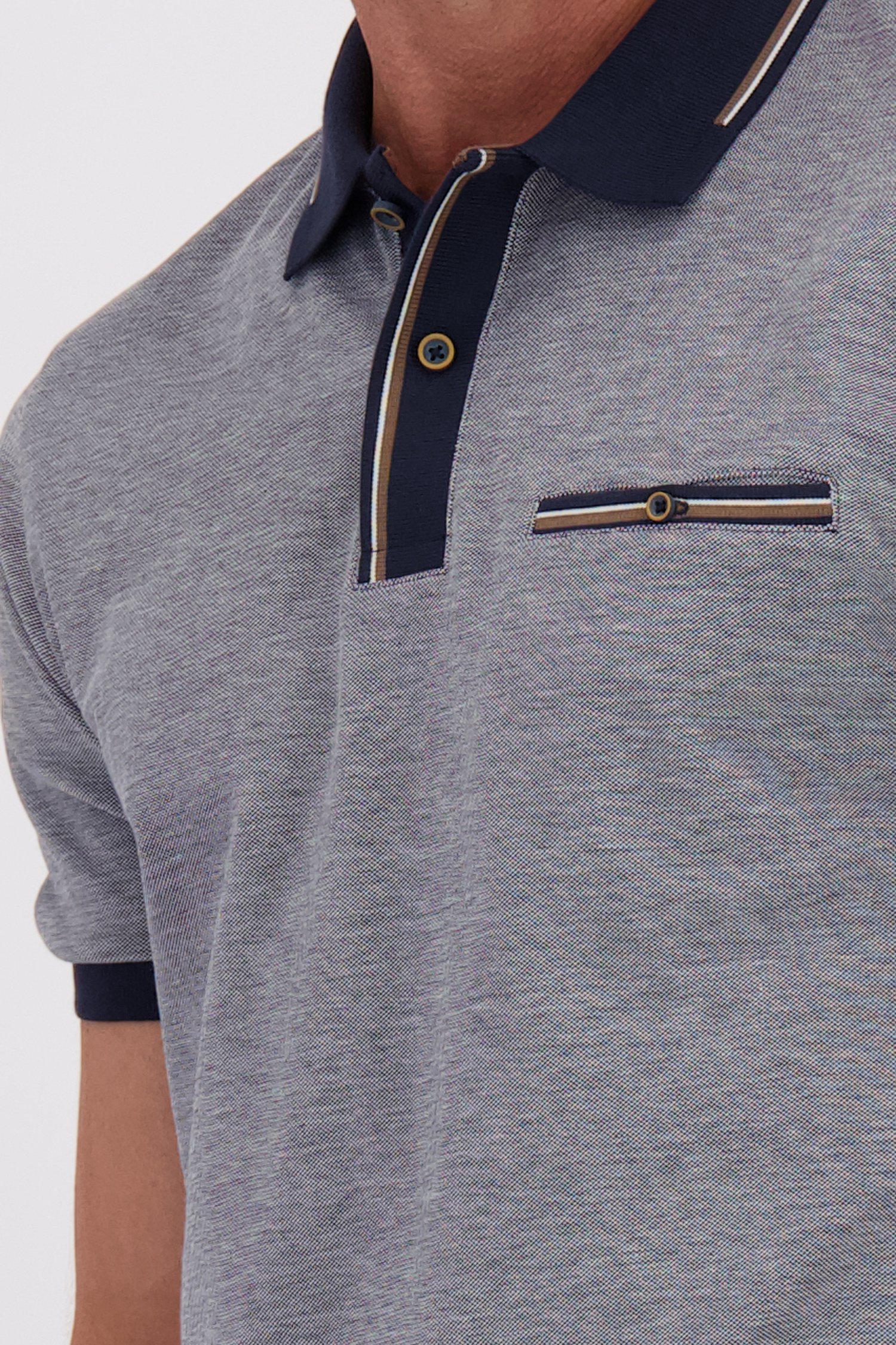 Détail de Polo bleu mêlé de Dansaert Blue pour Hommes