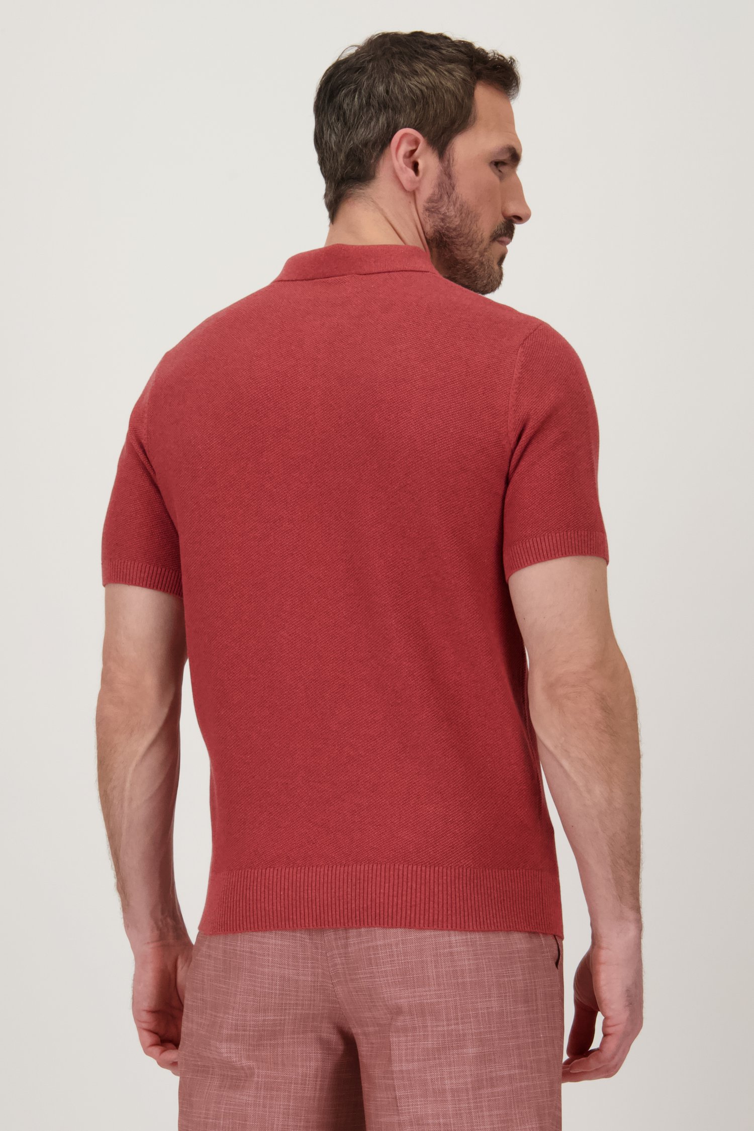 Polo bordeaux à texture gaufrée de Upper East pour Hommes