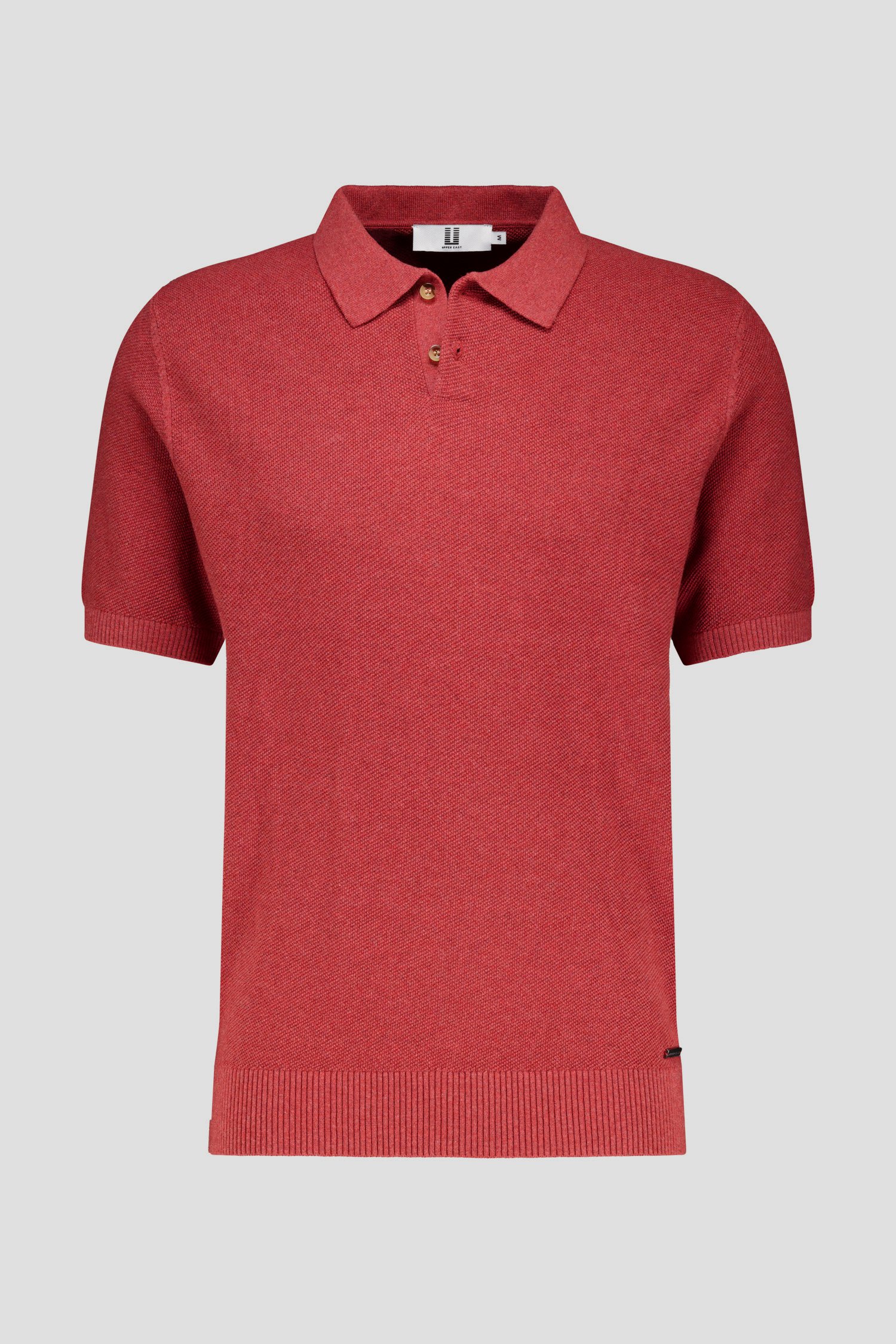 Polo bordeaux à texture gaufrée de Upper East pour Hommes