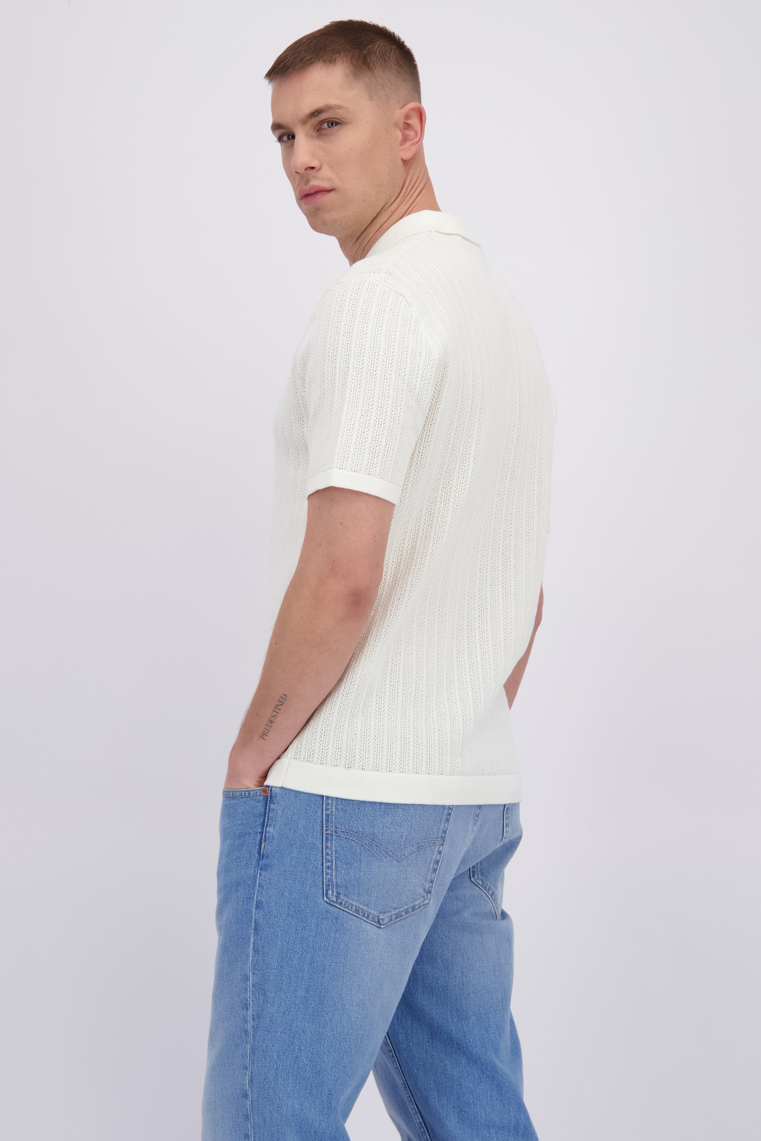 Le dos de Polo écru en tissu structuré  de Only & Sons pour Hommes