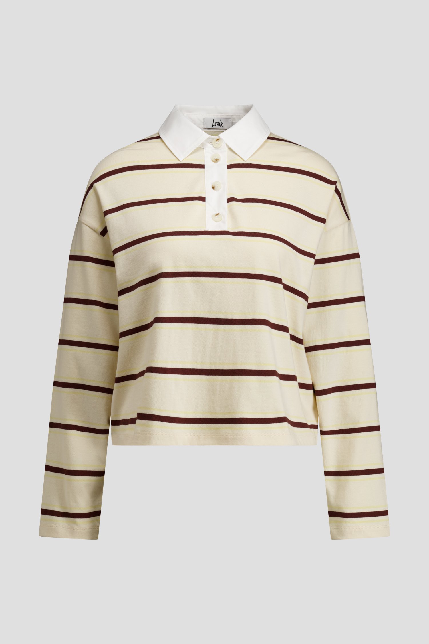 Photo produit 1 de Polo jaune clair à rayures marron de Louise pour Femmes