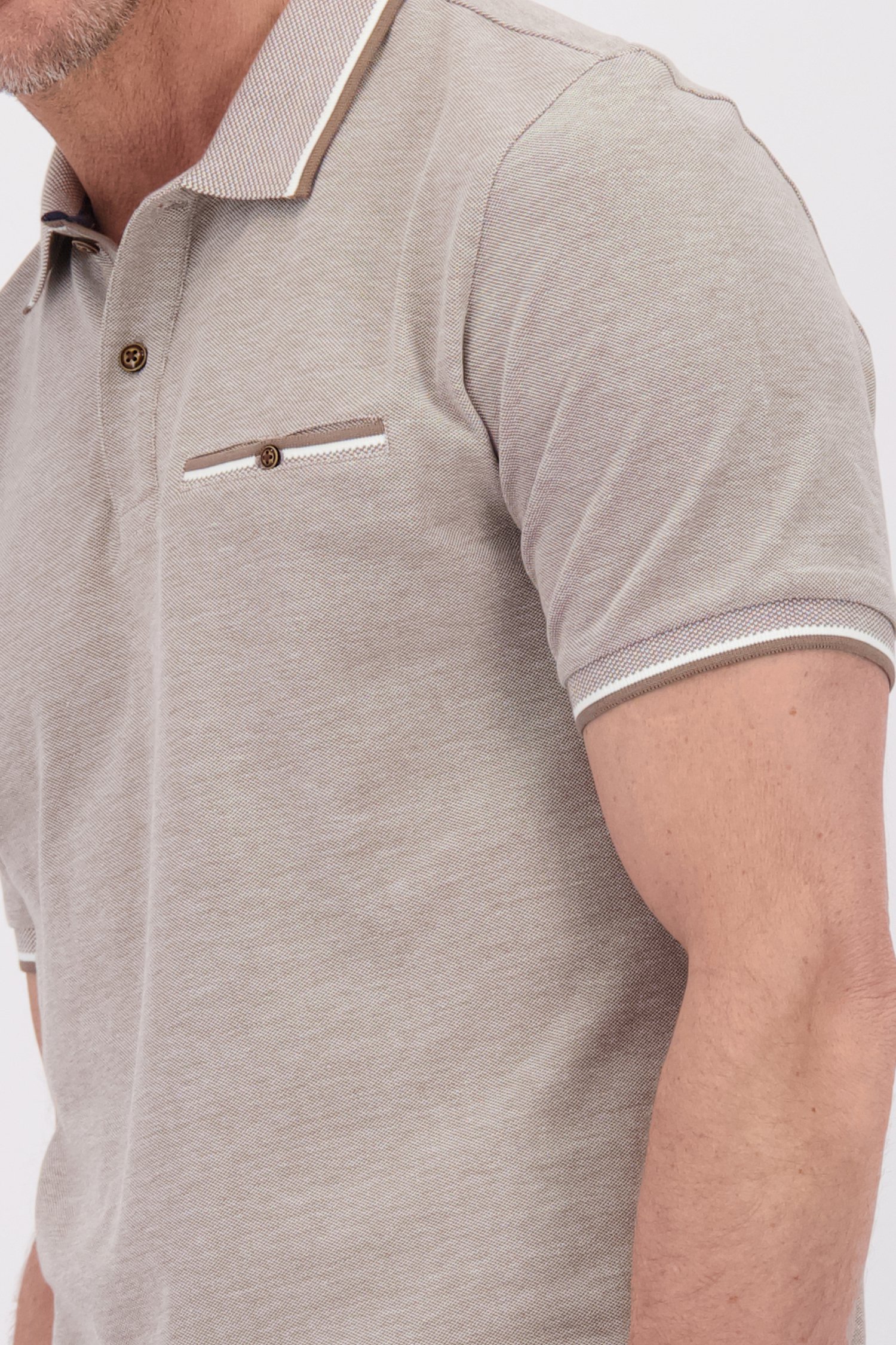 Détail de Polo marron à manches courtes de Dansaert Blue pour Hommes