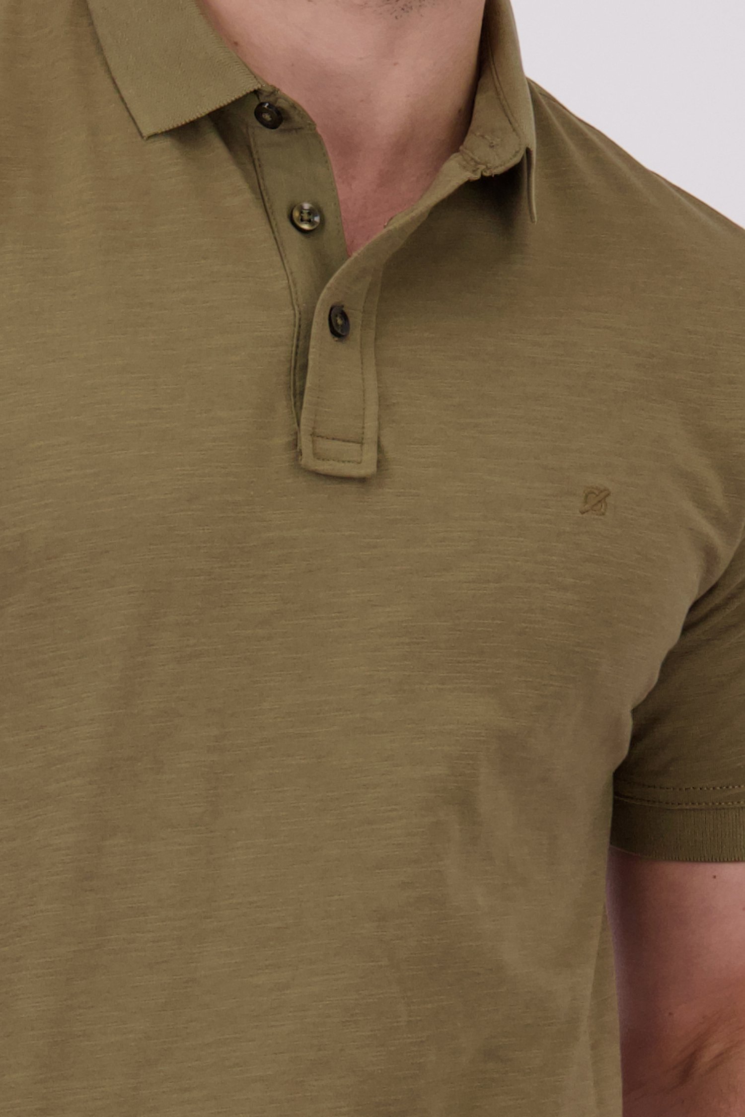 Polo marron à texture rayée de Ravøtt pour Hommes
