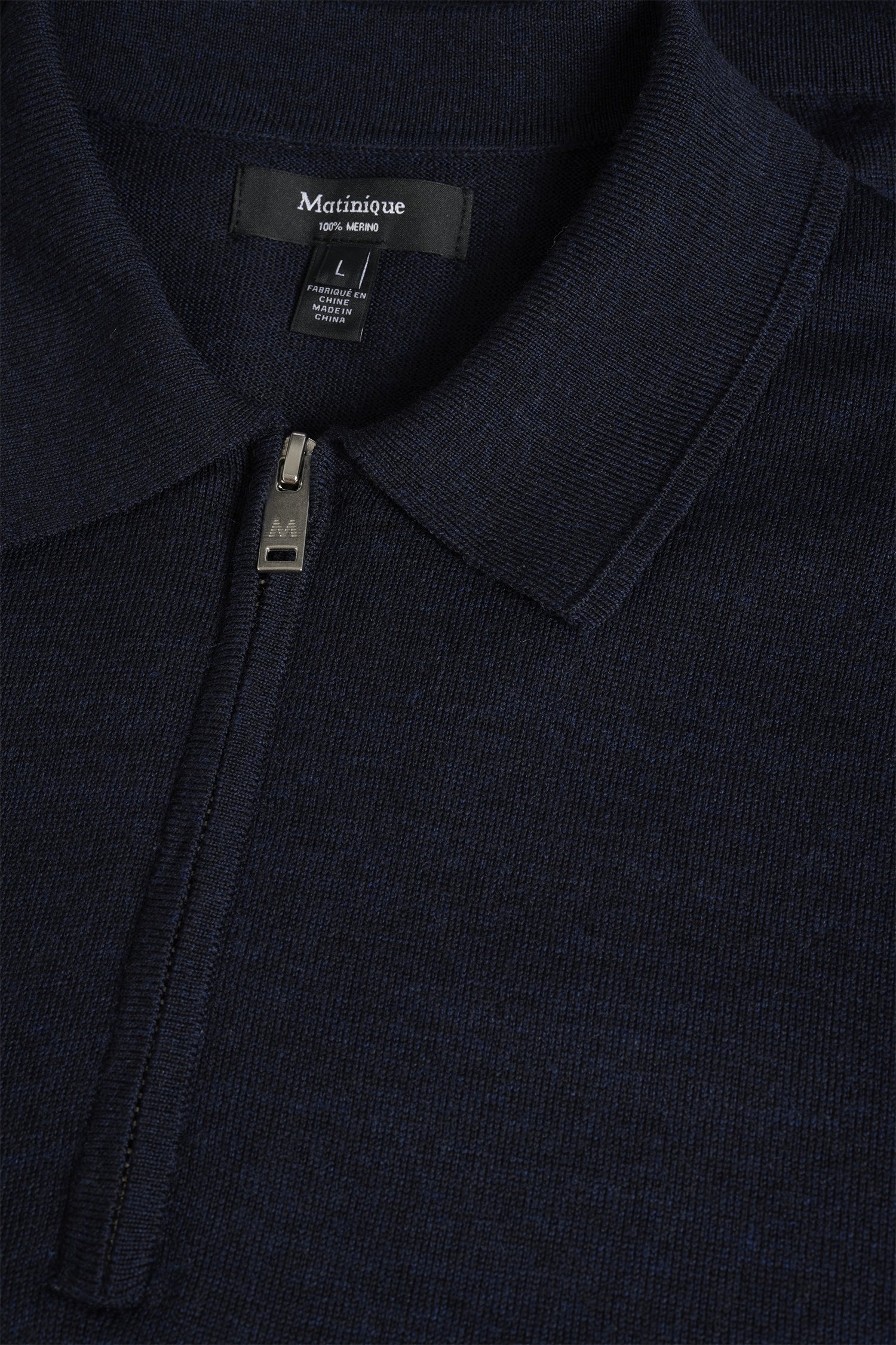 Photo produit 2 de Polo navy avec courte fermeture zippée de Matinique pour Hommes