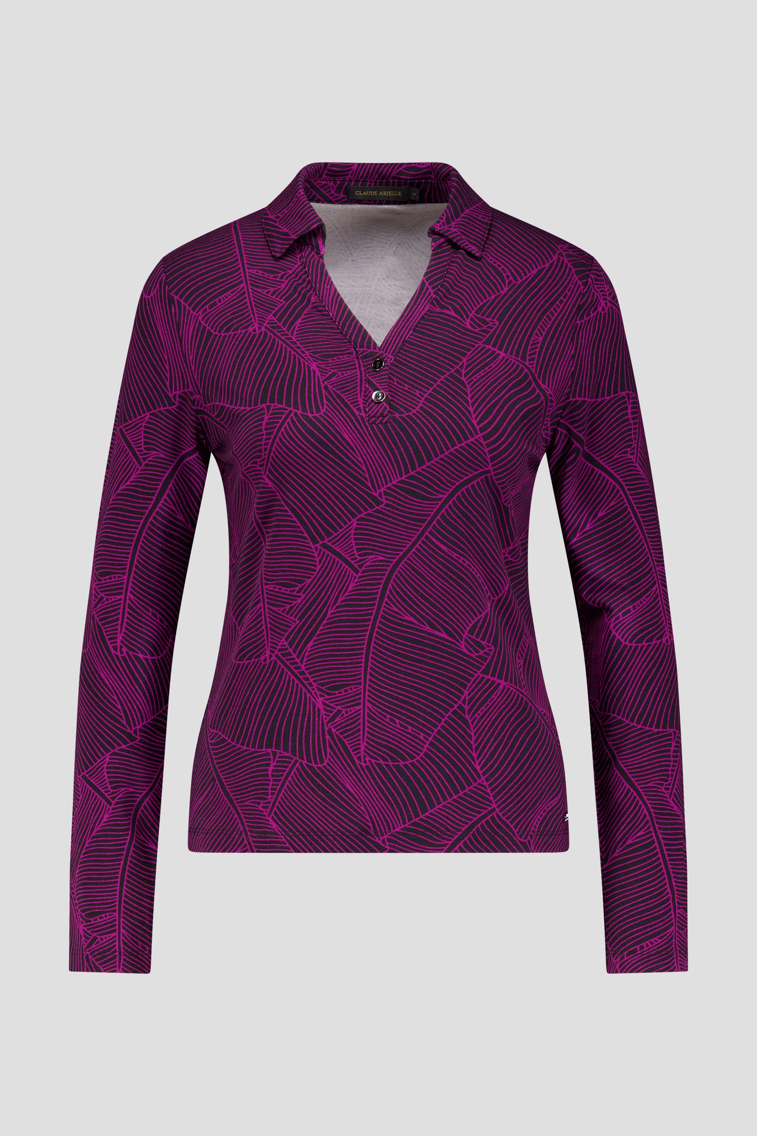 Photo produit 1 de Polo noir avec imprimé violet de Claude Arielle pour Femmes