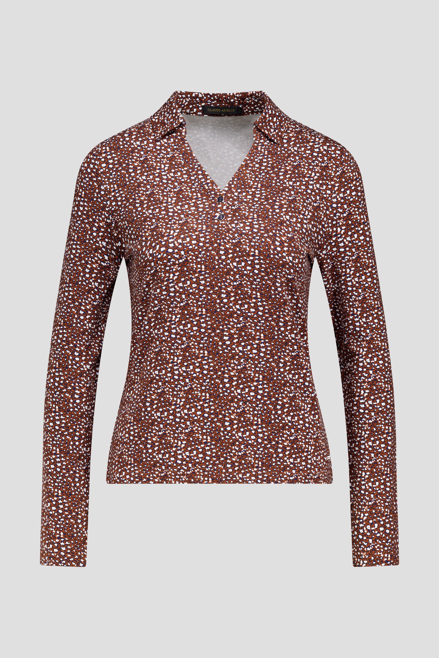Top Léopard Orange Occasion Taille 36 (S) - Marque T.O.P., Manches Courtes, Col V