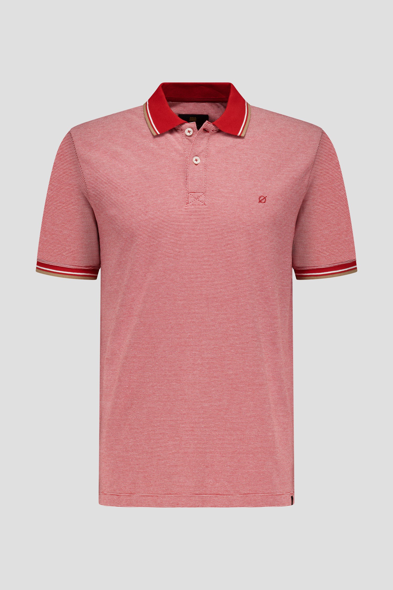Polo rouge à motif fin de Ravøtt pour Hommes
