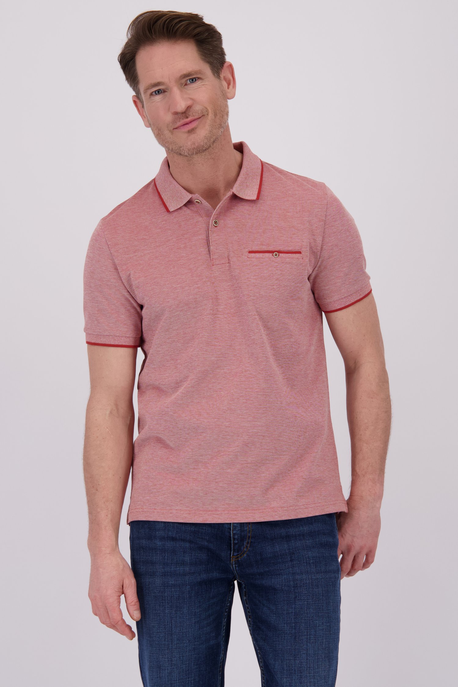 Polo rouge mélangé de Dansaert Blue pour Hommes