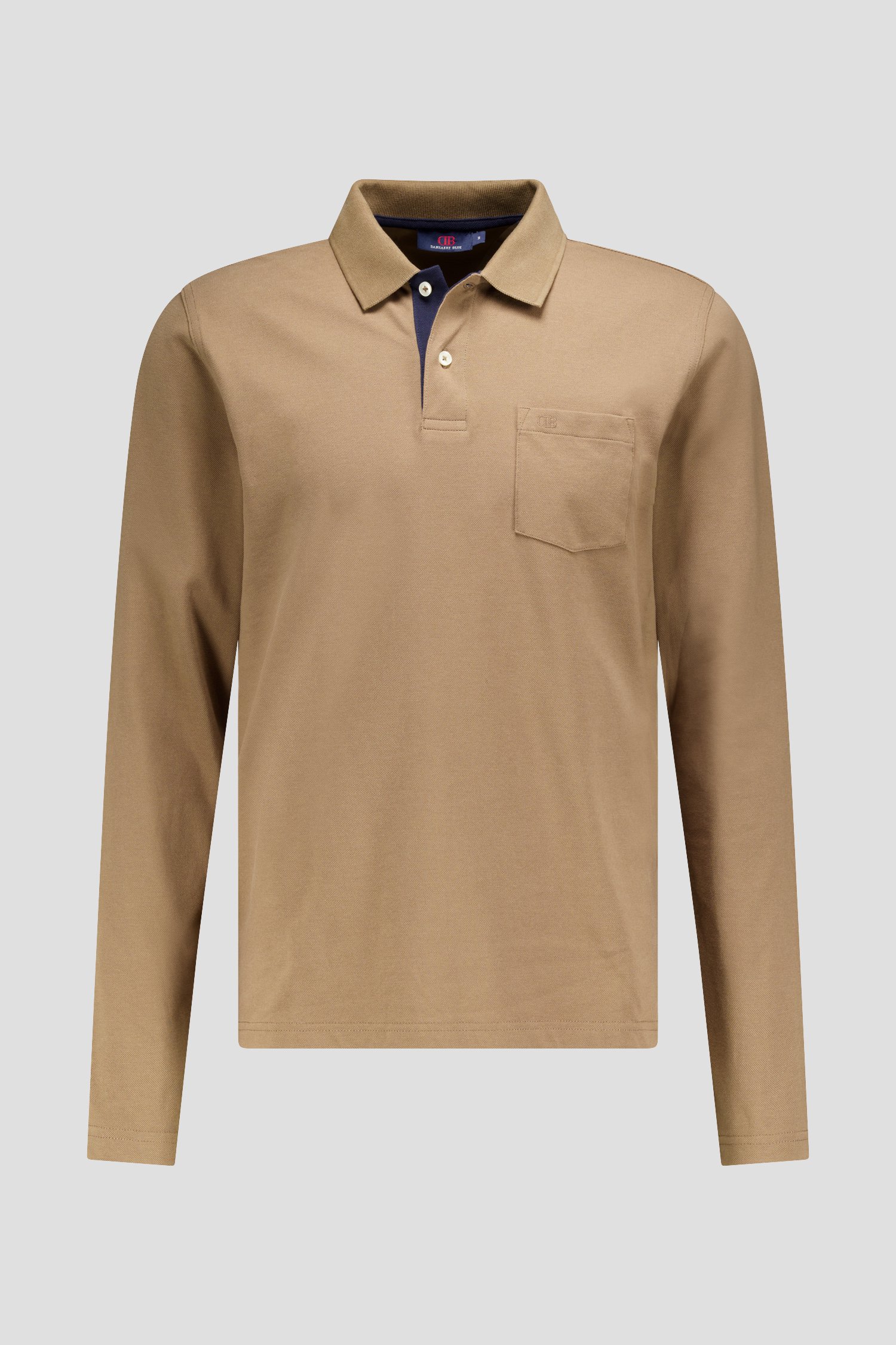 Photo produit 1 de Polo taupe à manches longues de Dansaert Blue pour Hommes