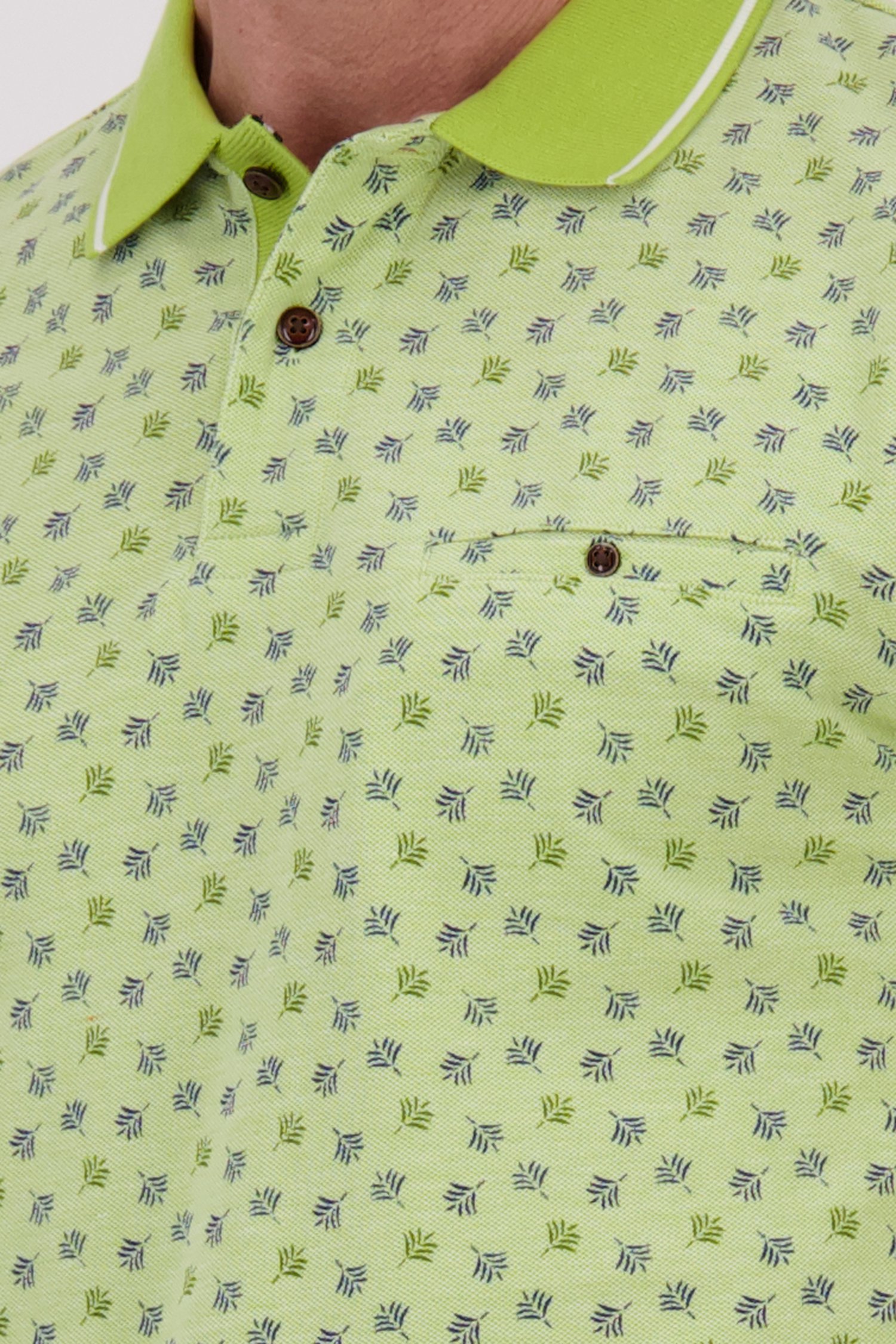 Polo vert à imprimé bleu de Dansaert Blue pour Hommes
