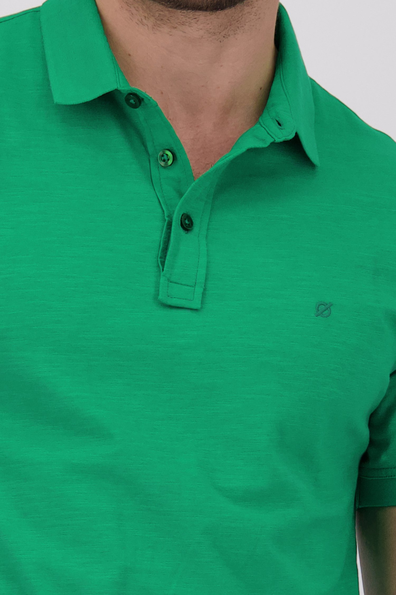 Polo vert à texture rayée de Ravøtt pour Hommes