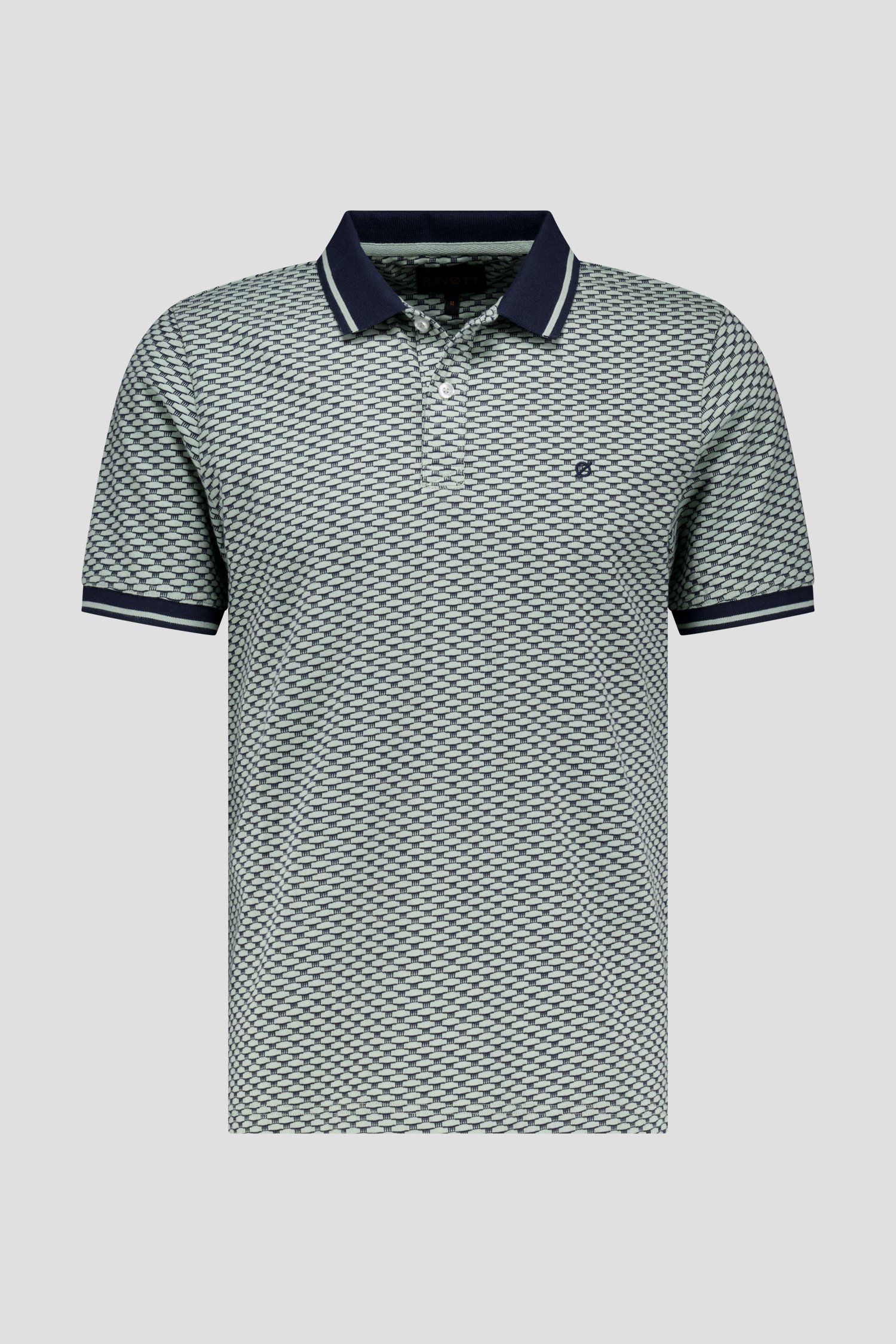Polo vert clair à motif bleu de Ravøtt pour Hommes