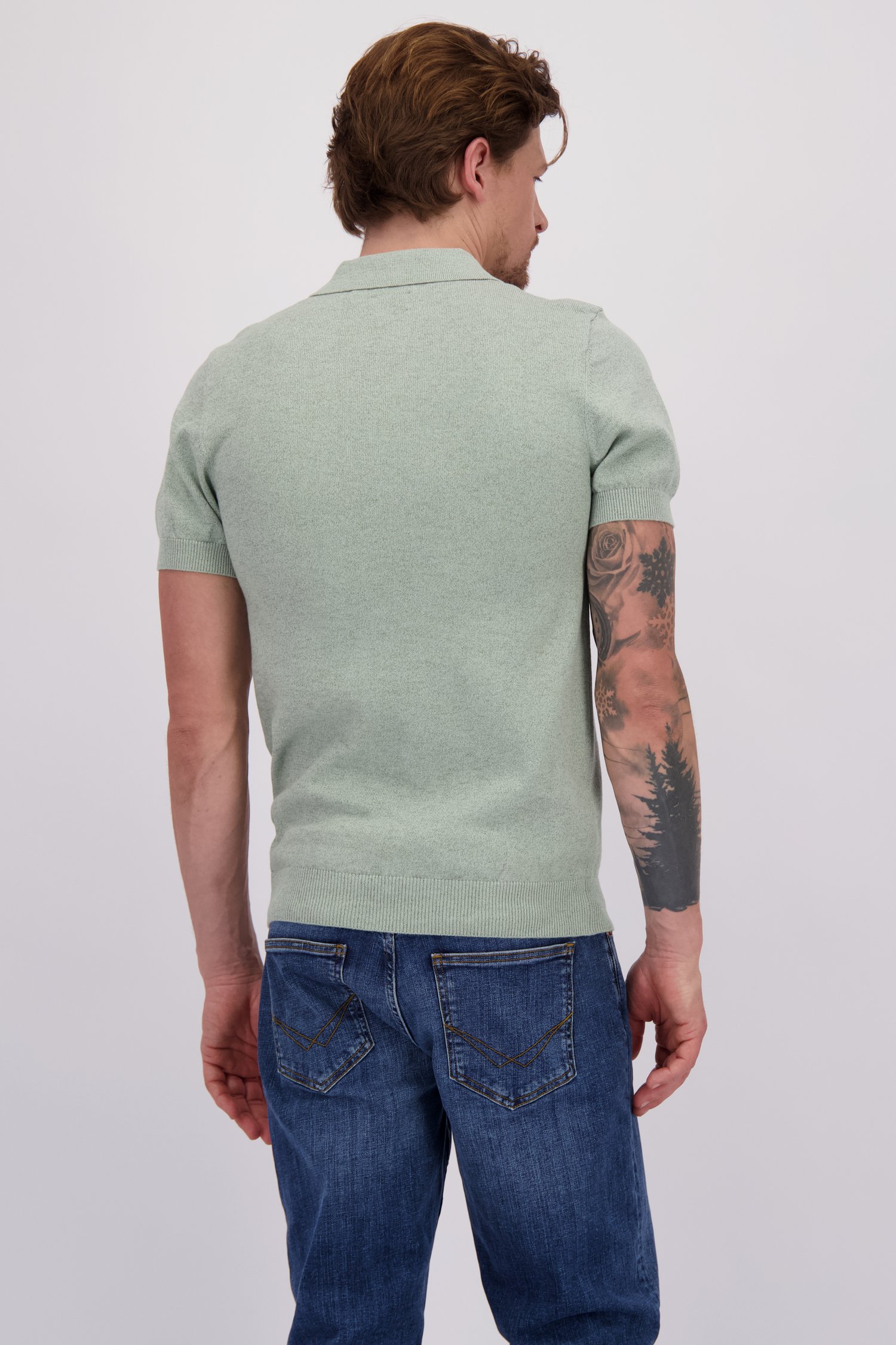 Le dos de Polo vert en cotton de Bluefields pour Hommes