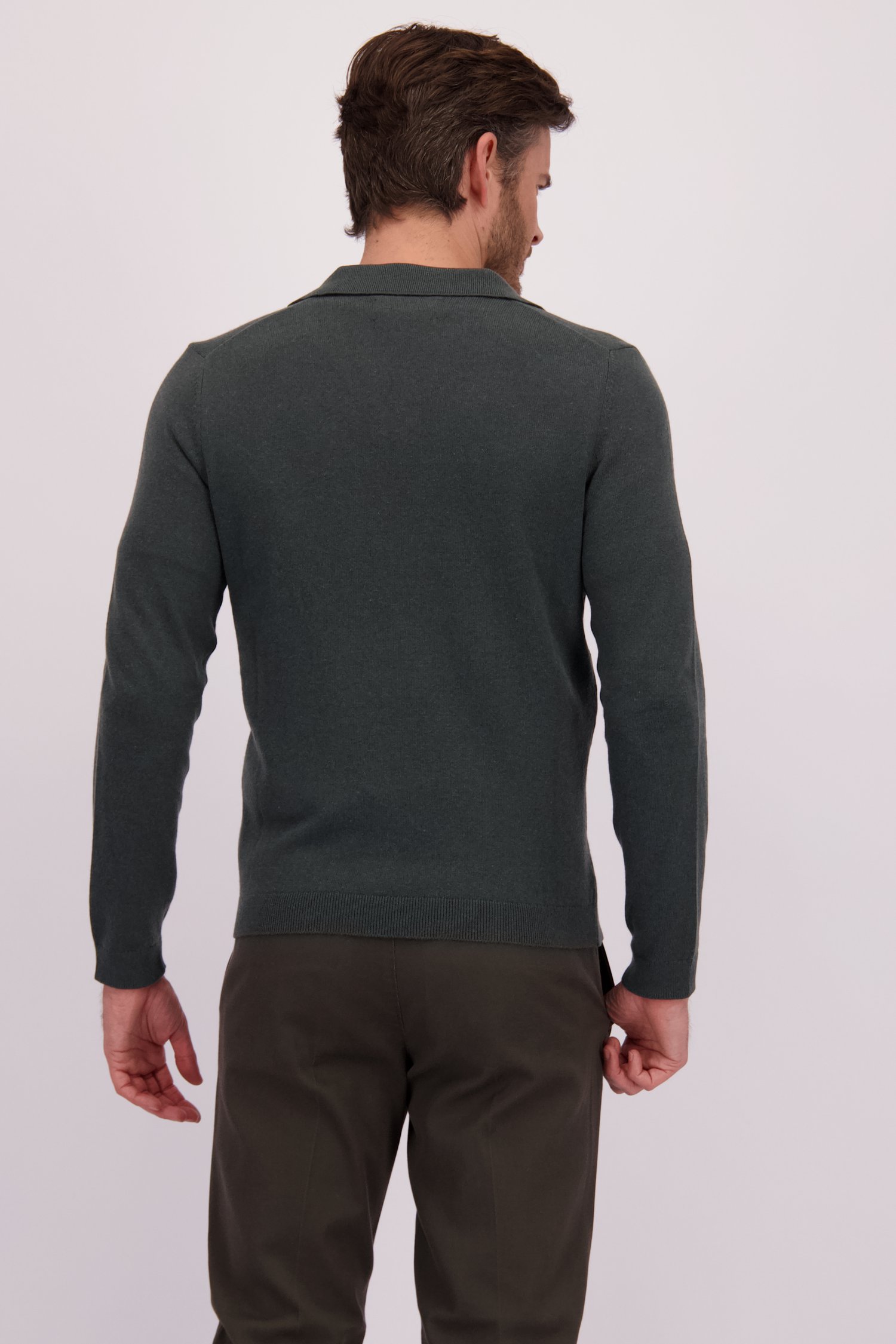 Le dos de Polo vert foncé avec laine de Marc O'Polo pour Hommes