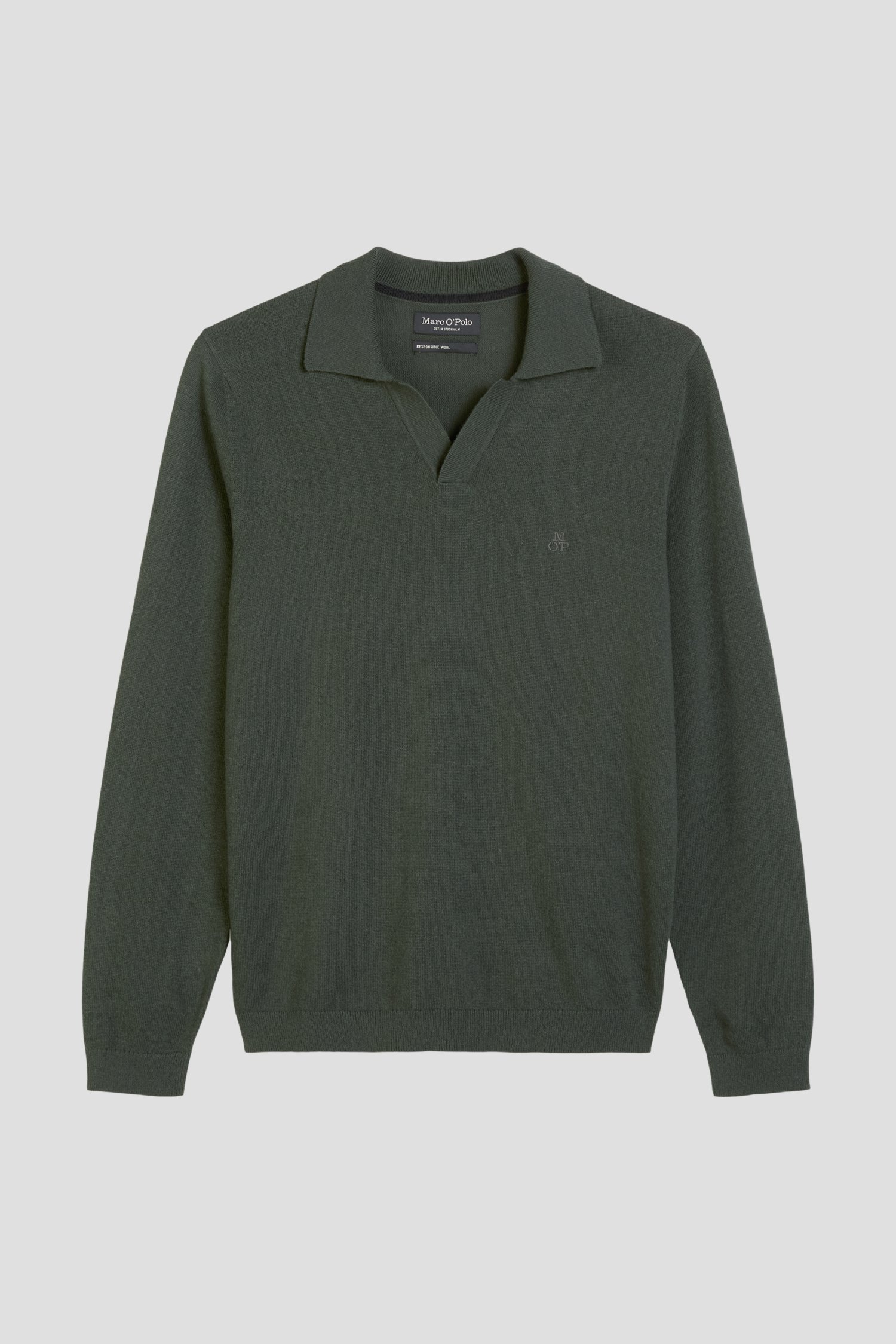 Photo produit 1 de Polo vert foncé avec laine de Marc O'Polo pour Hommes