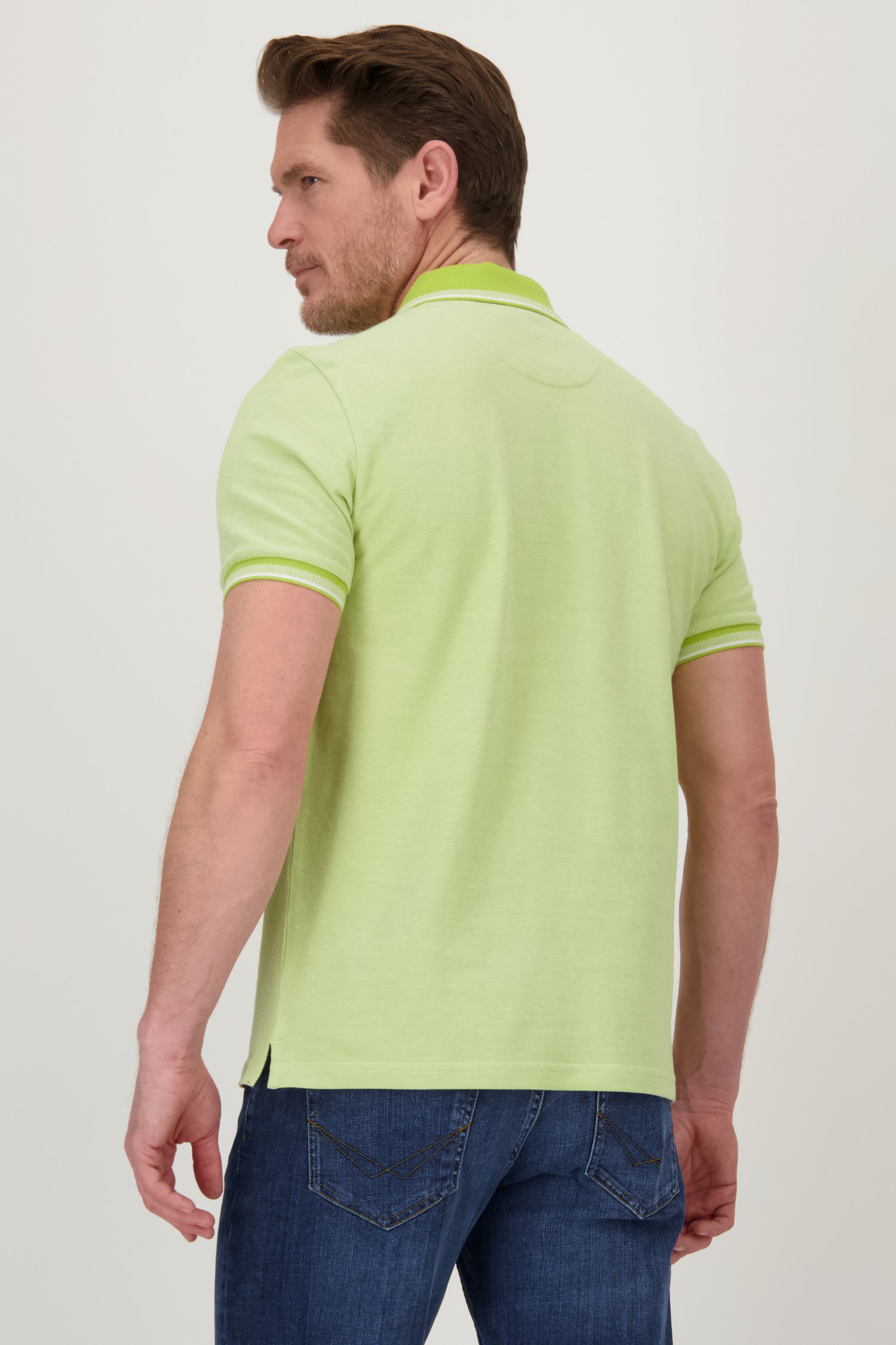 Polo vert mélangé avec poche poitrine de Dansaert Blue pour Hommes
