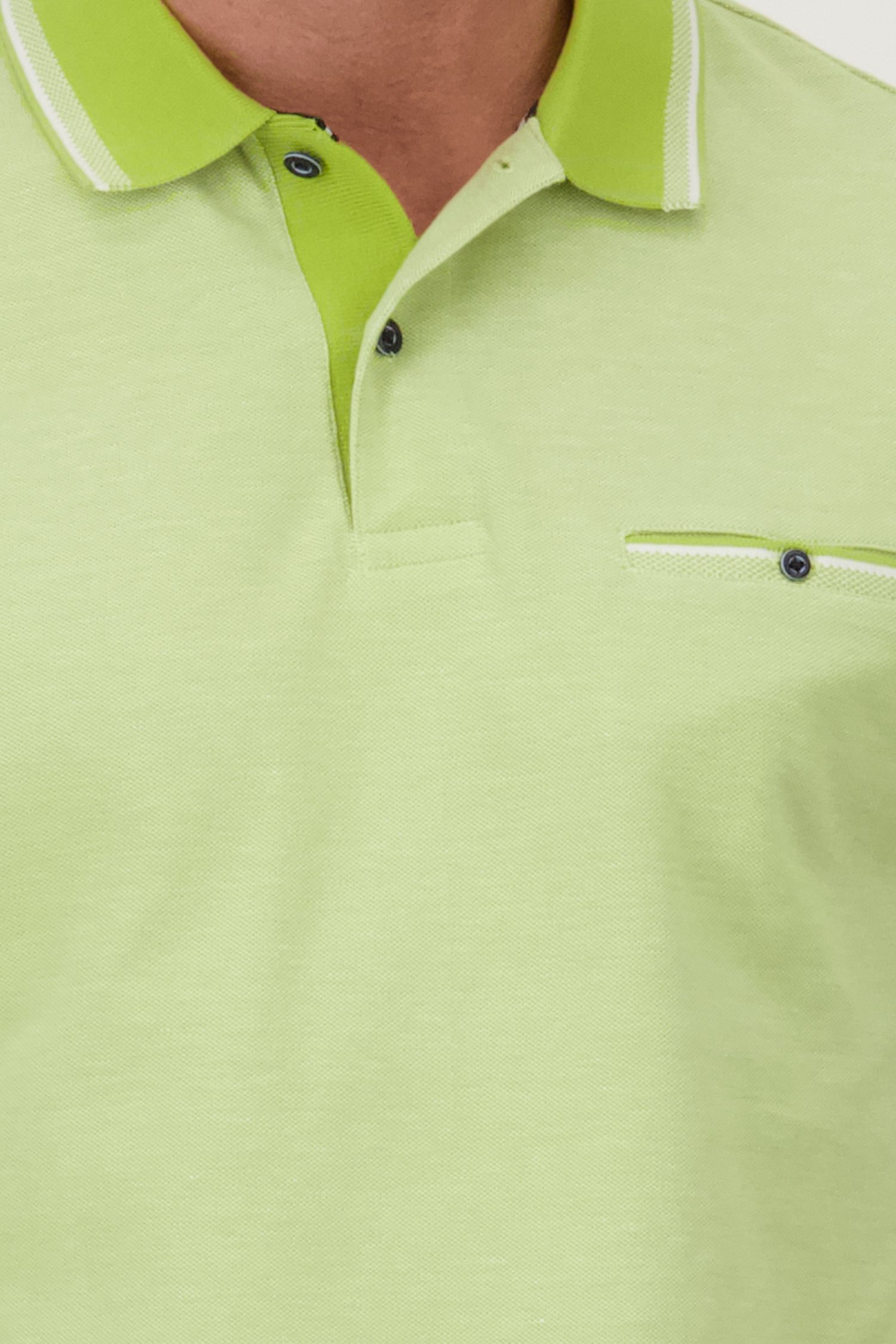 Polo vert mélangé avec poche poitrine de Dansaert Blue pour Hommes