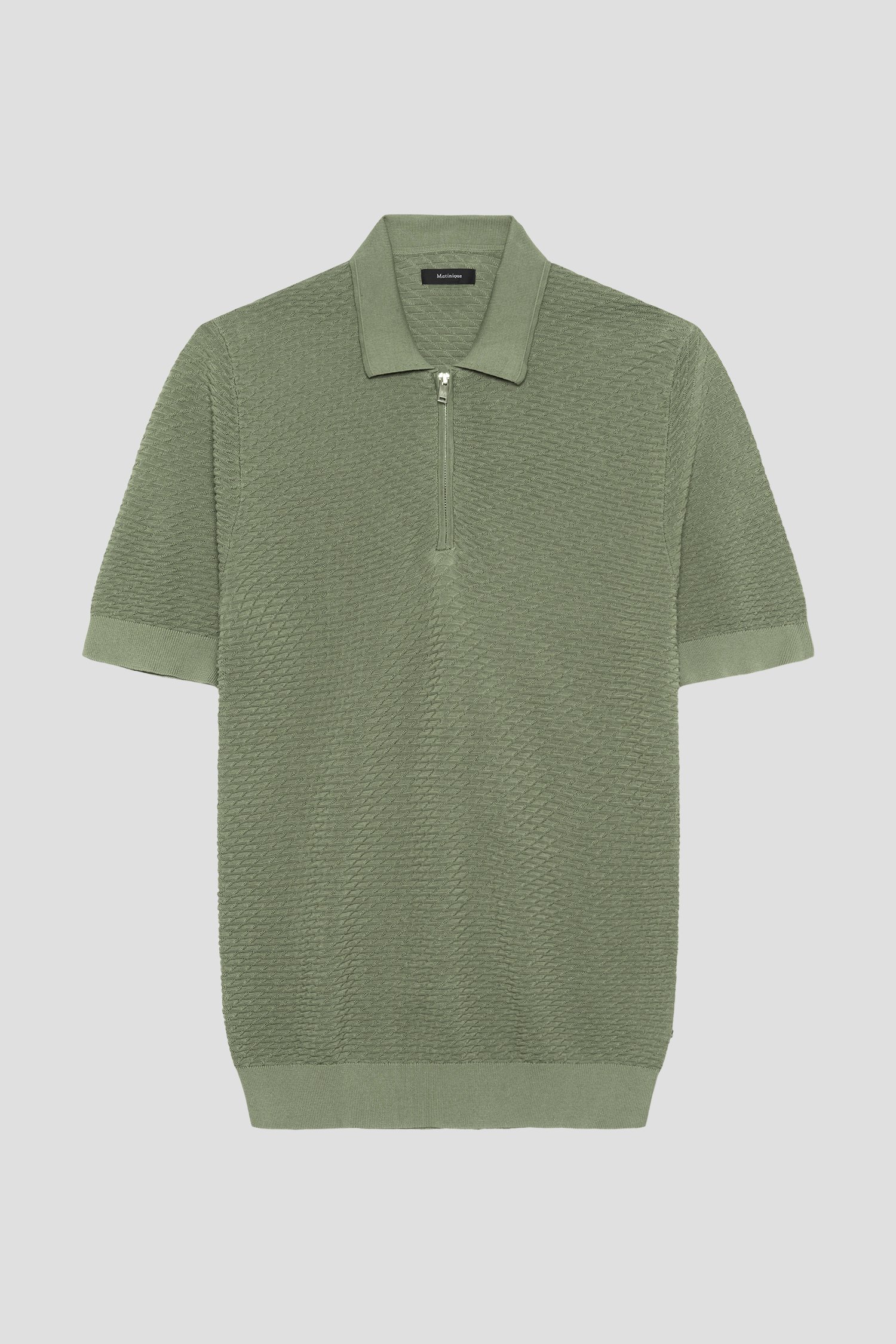 Photo produit 1 de Polo verte structurée avec fermeture zippée de Matinique pour Hommes